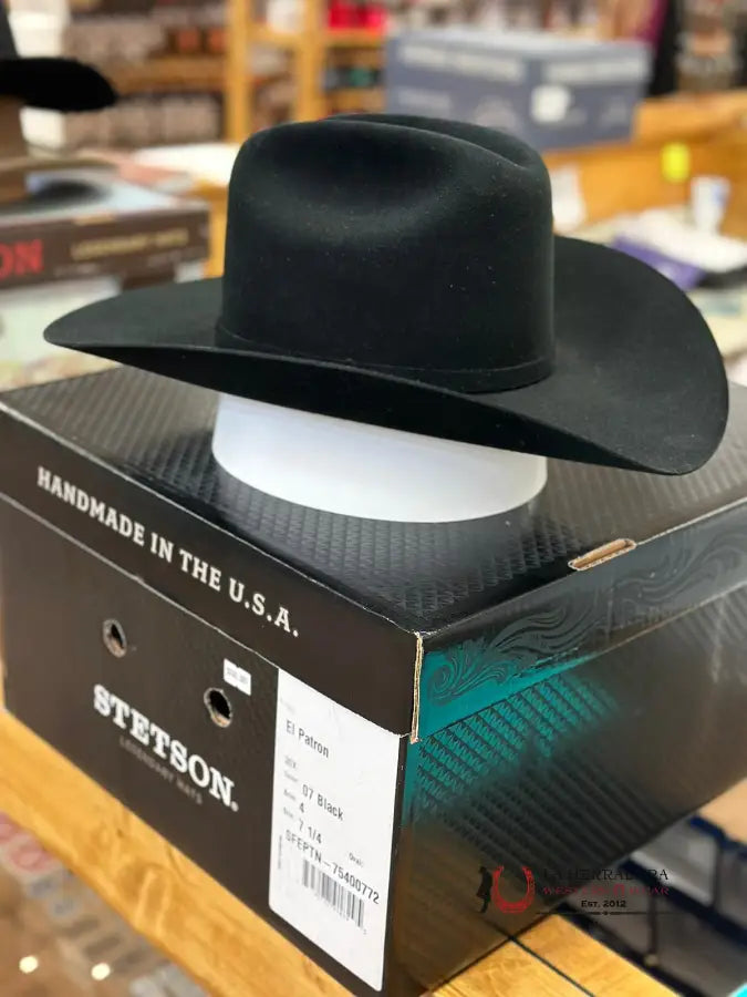 Stetson Cowboy Hat El Patron 30X Black Tejana