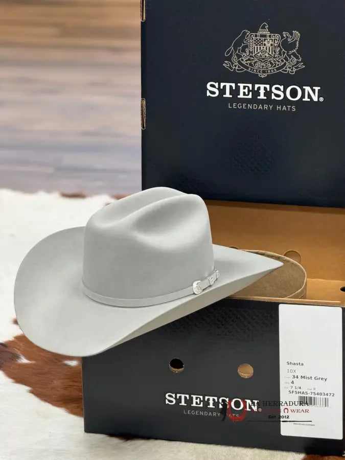 Stetson Cowboy Hat Shasta 10X Mist Grey Tejana