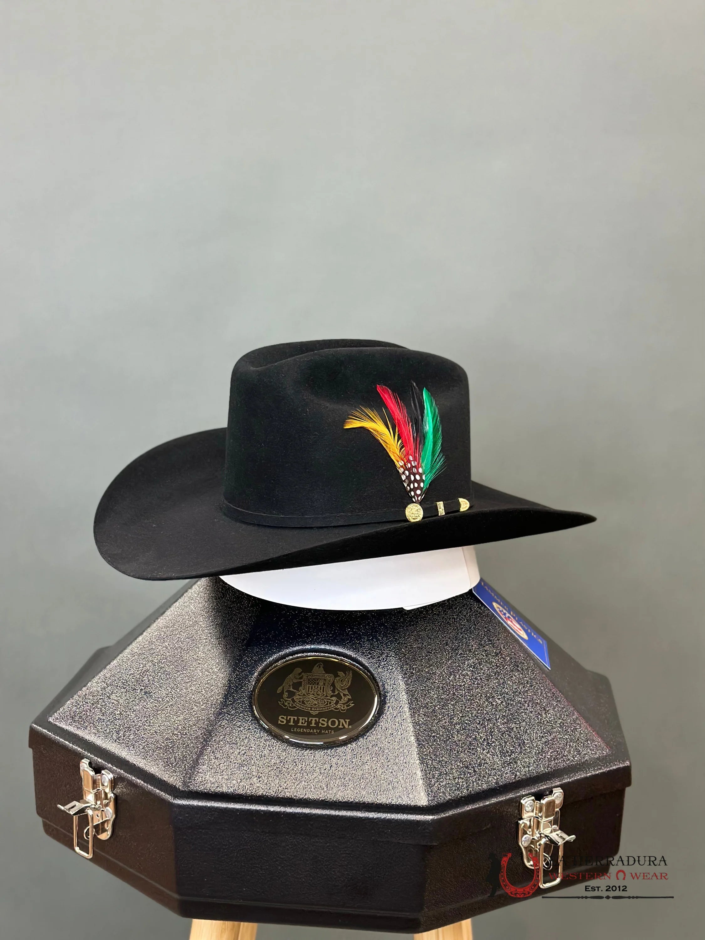 Stetson Cowboy Hat 100X El Presidente Black Copa Chica Tejana