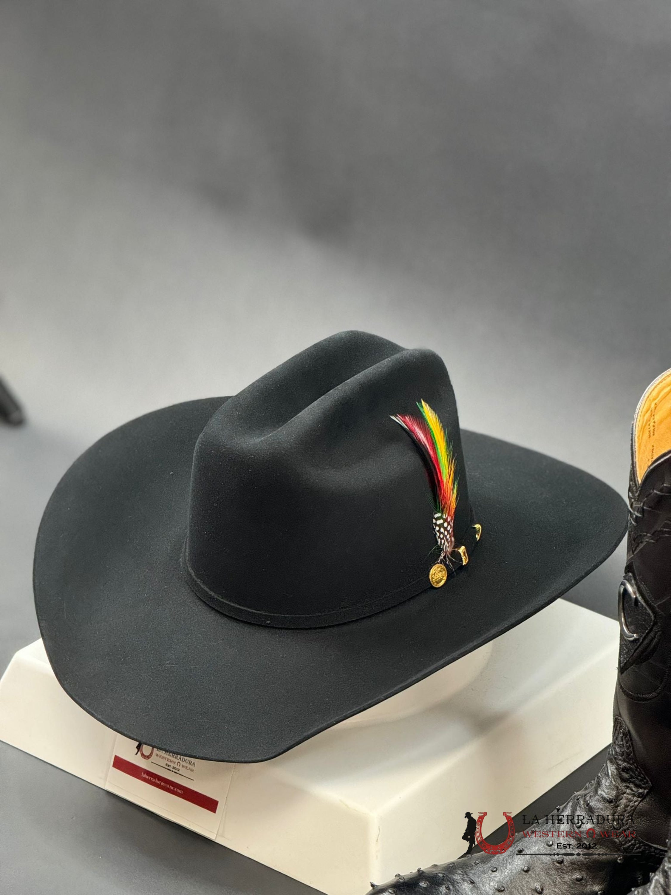 Stetson Cowboy Hat 100X El Presidente Black Copa Chica Tejana