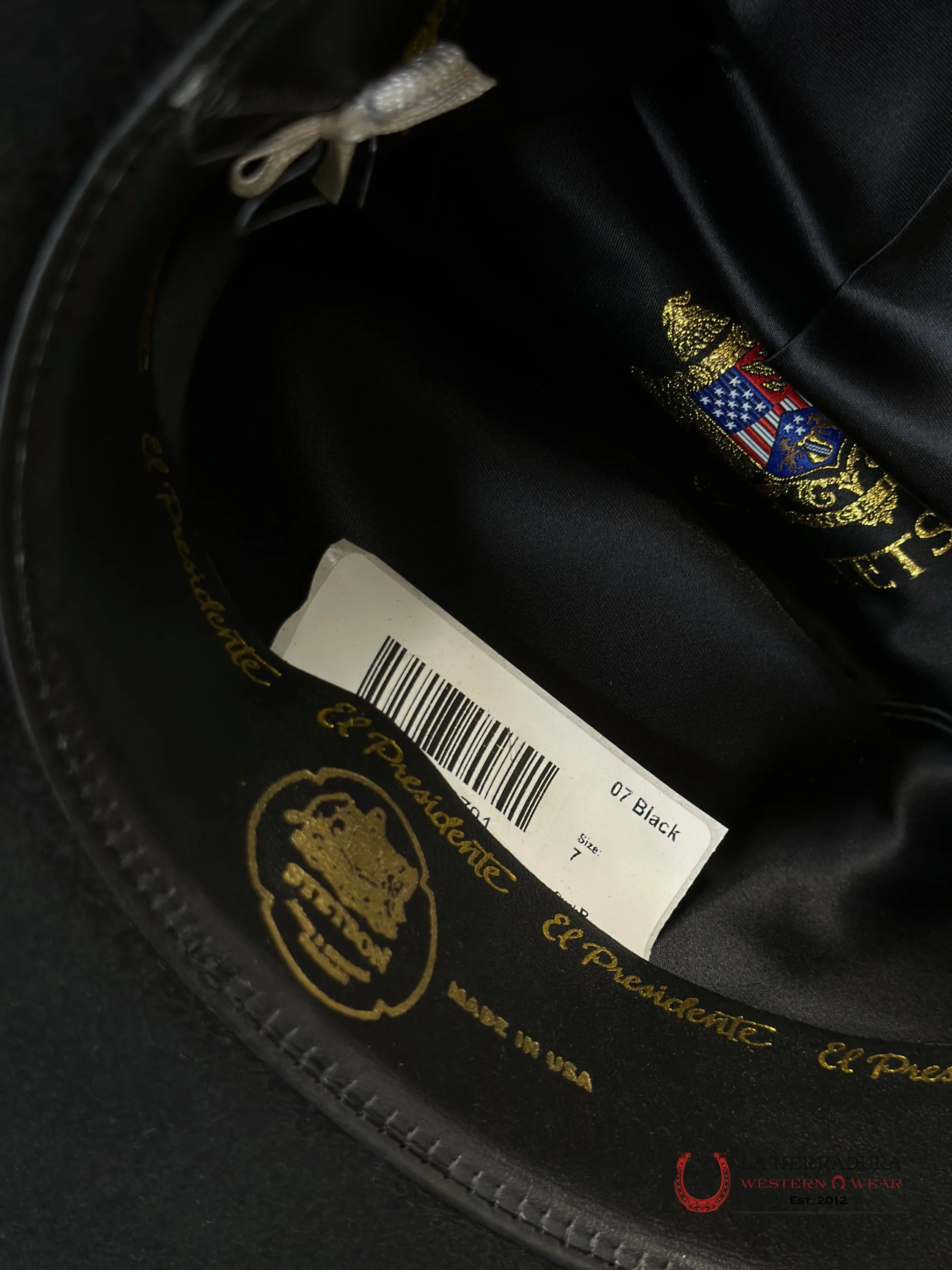 Stetson Cowboy Hat 100X El Presidente Black Copa Chica Tejana