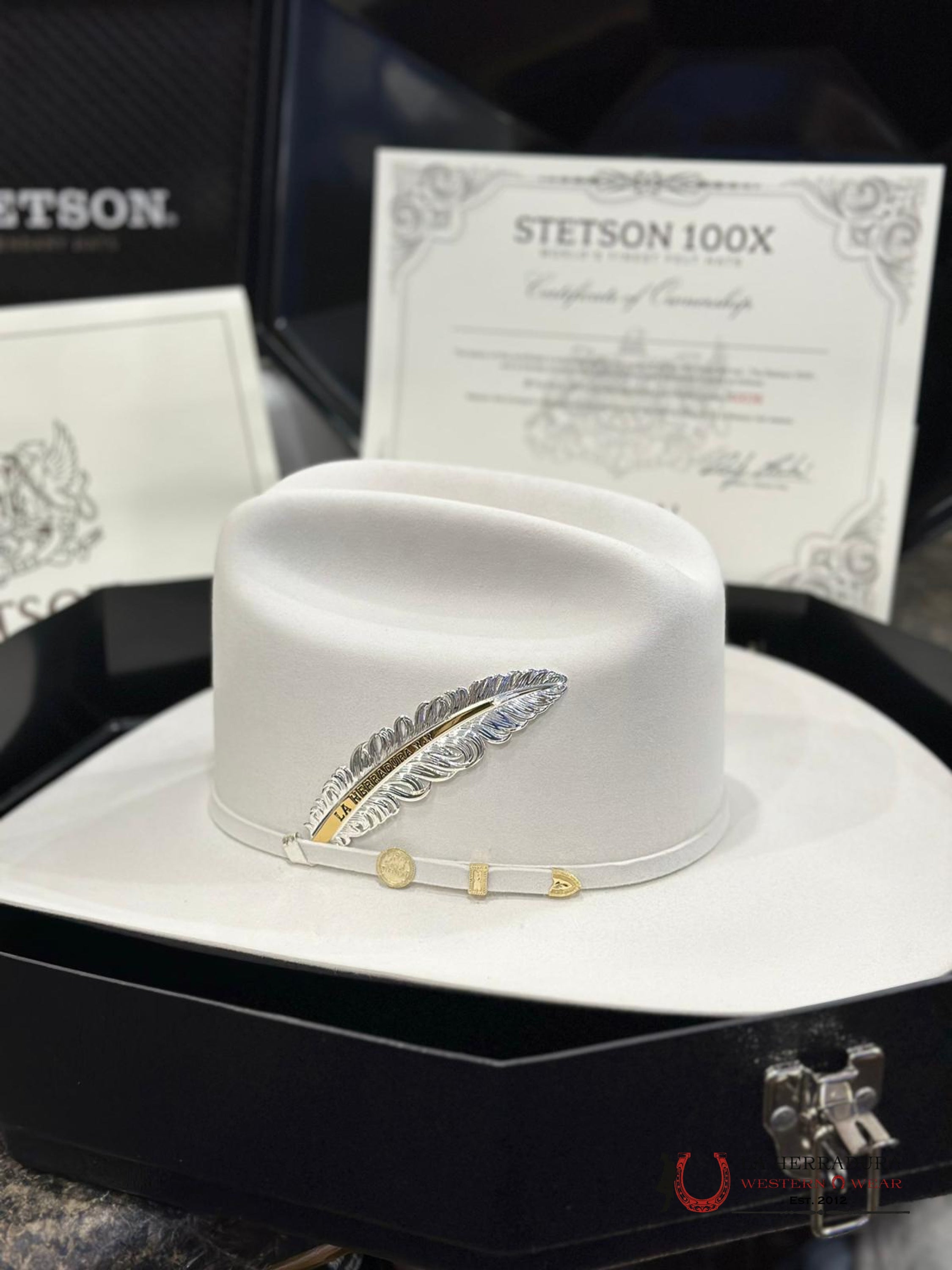 Stetson Cowboy Hat 100X El Presidente Blanco Tejana