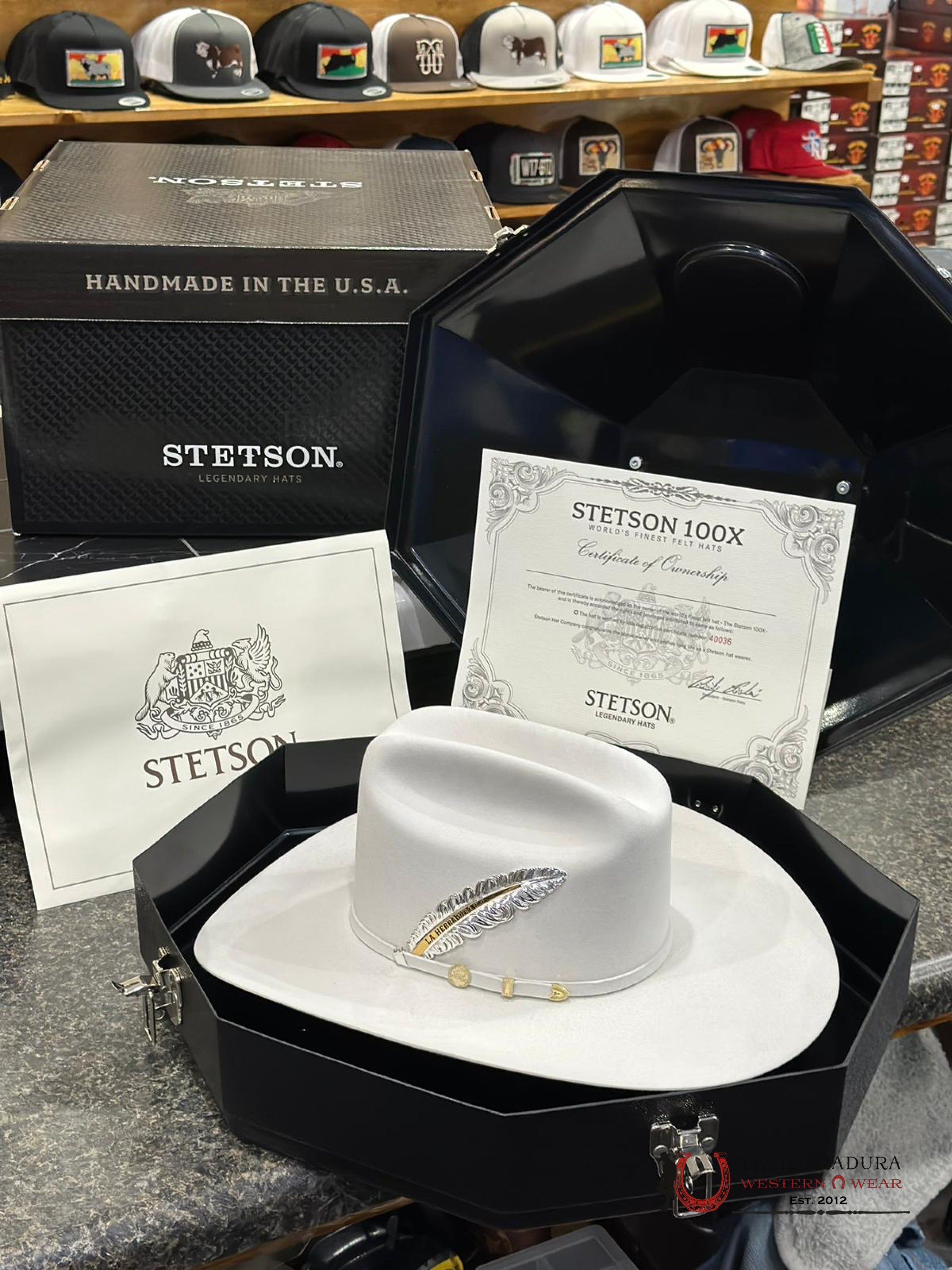 Stetson Cowboy Hat 100X El Presidente Blanco Tejana