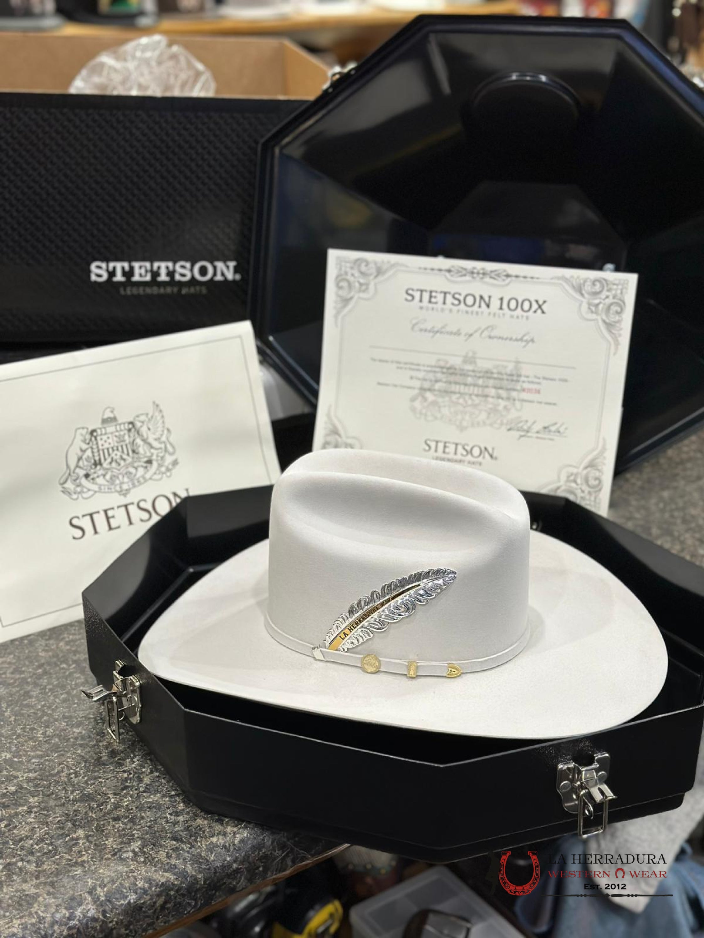 Stetson Cowboy Hat 100X El Presidente Blanco Tejana