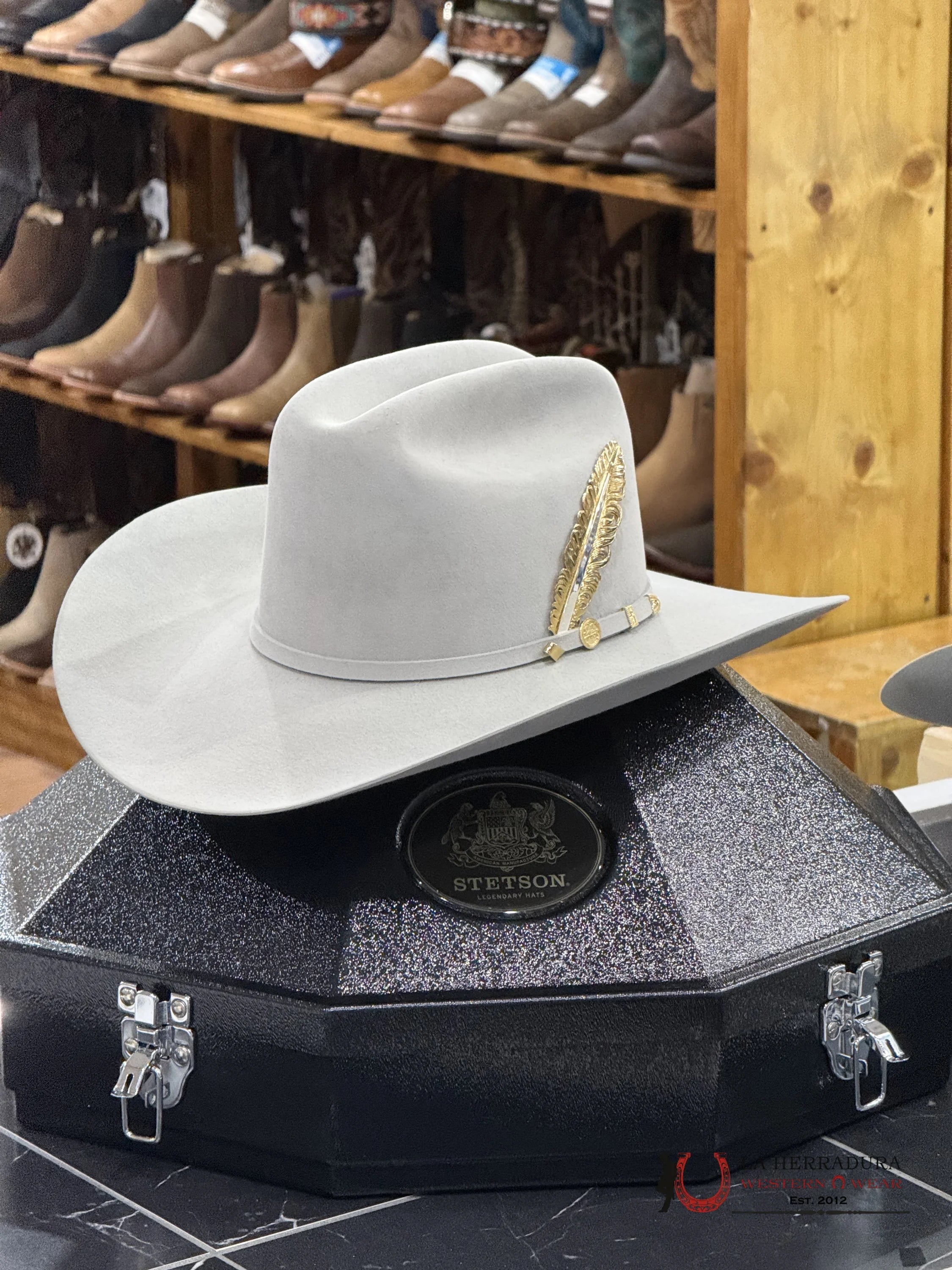 Stetson Cowboy Hat 100X El Presidente Mist Grey Copa Chica Tejana