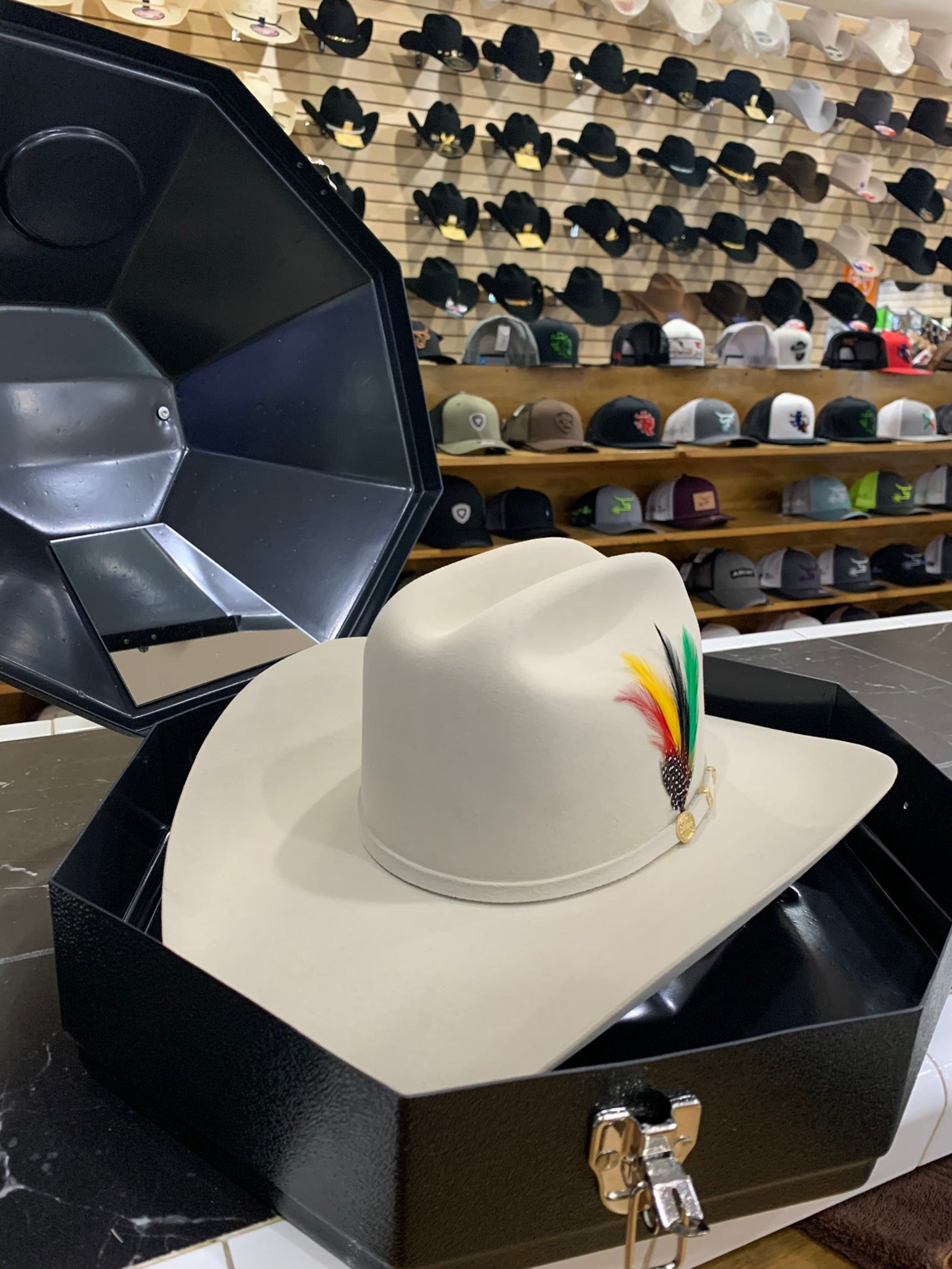 Stetson Cowboy Hat 100X El Presidente Silver Belly Copa Chica Tejana