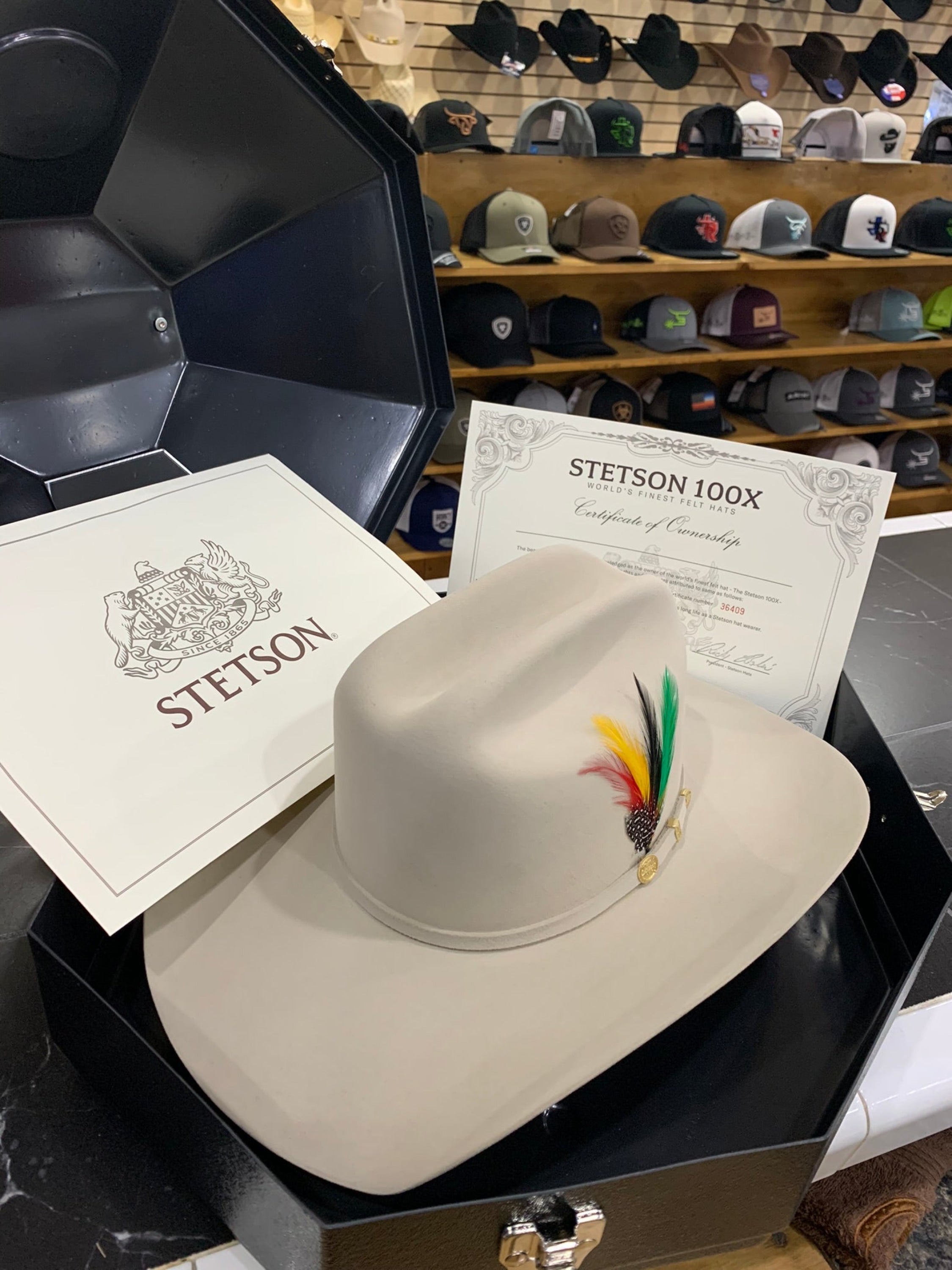 Stetson Cowboy Hat 100X El Presidente Silver Belly Copa Chica Tejana