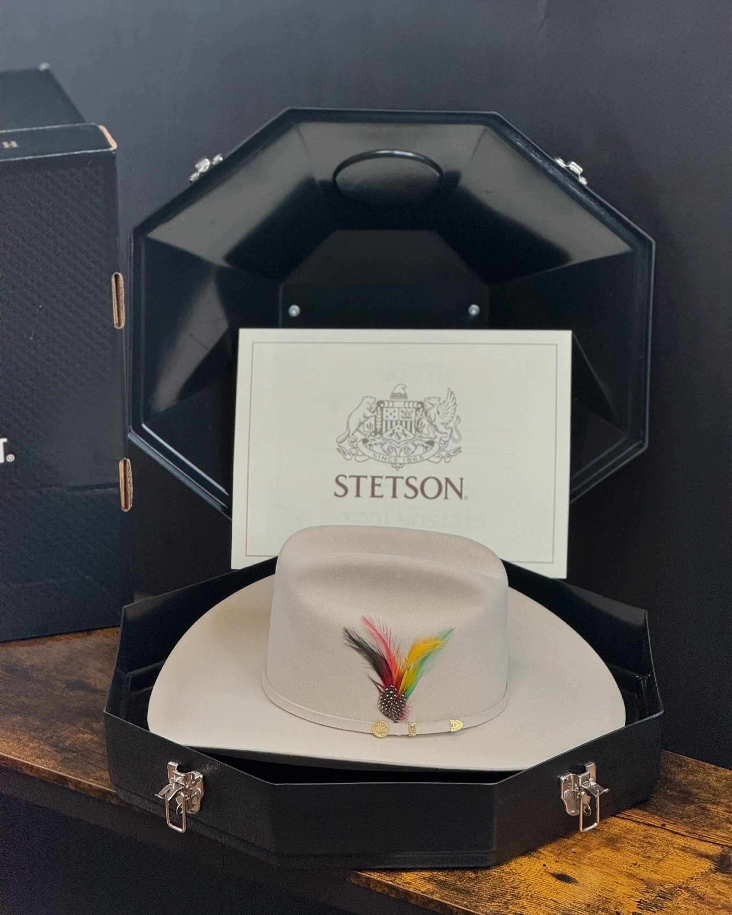 Stetson Cowboy Hat 100X El Presidente Silver Belly Copa Chica Tejana
