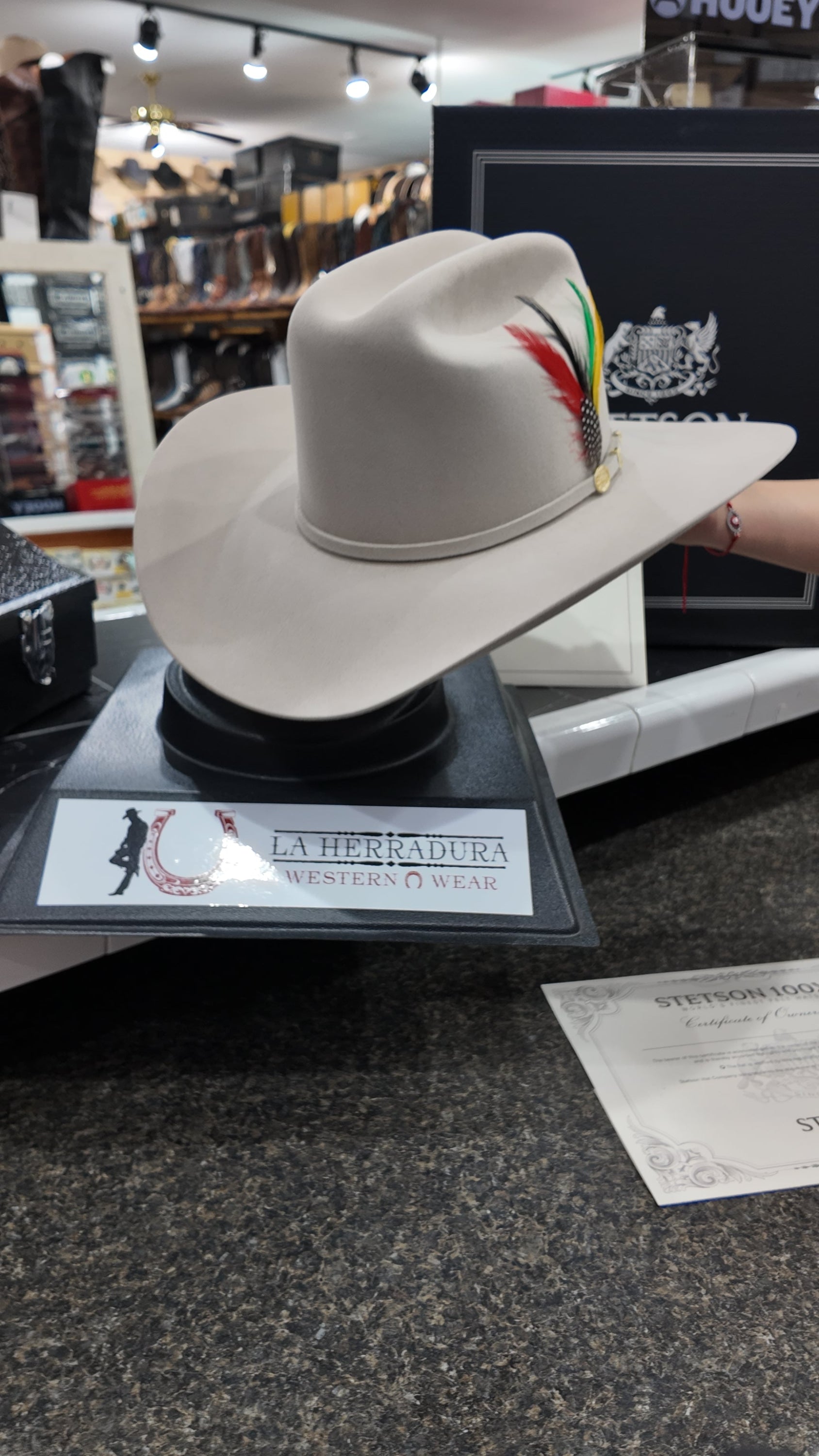 STETSON COWBOY HAT 100X EL PRESIDENTE SILVER BELLY COPA CHICA TEJANA