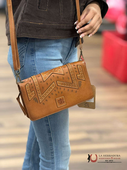STS RANCHWEAR WAYFARER EVIE ORGANIZER CROSSBODY BAG TAN
