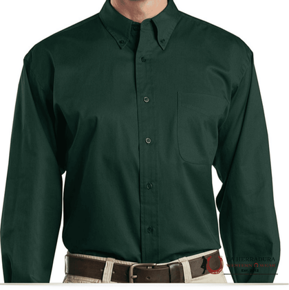 CAMISA DE MANGA LARGA CON BOTONES PARA HOMBRE SUSLO COUTUR, VERDE CAZADOR SC701-9