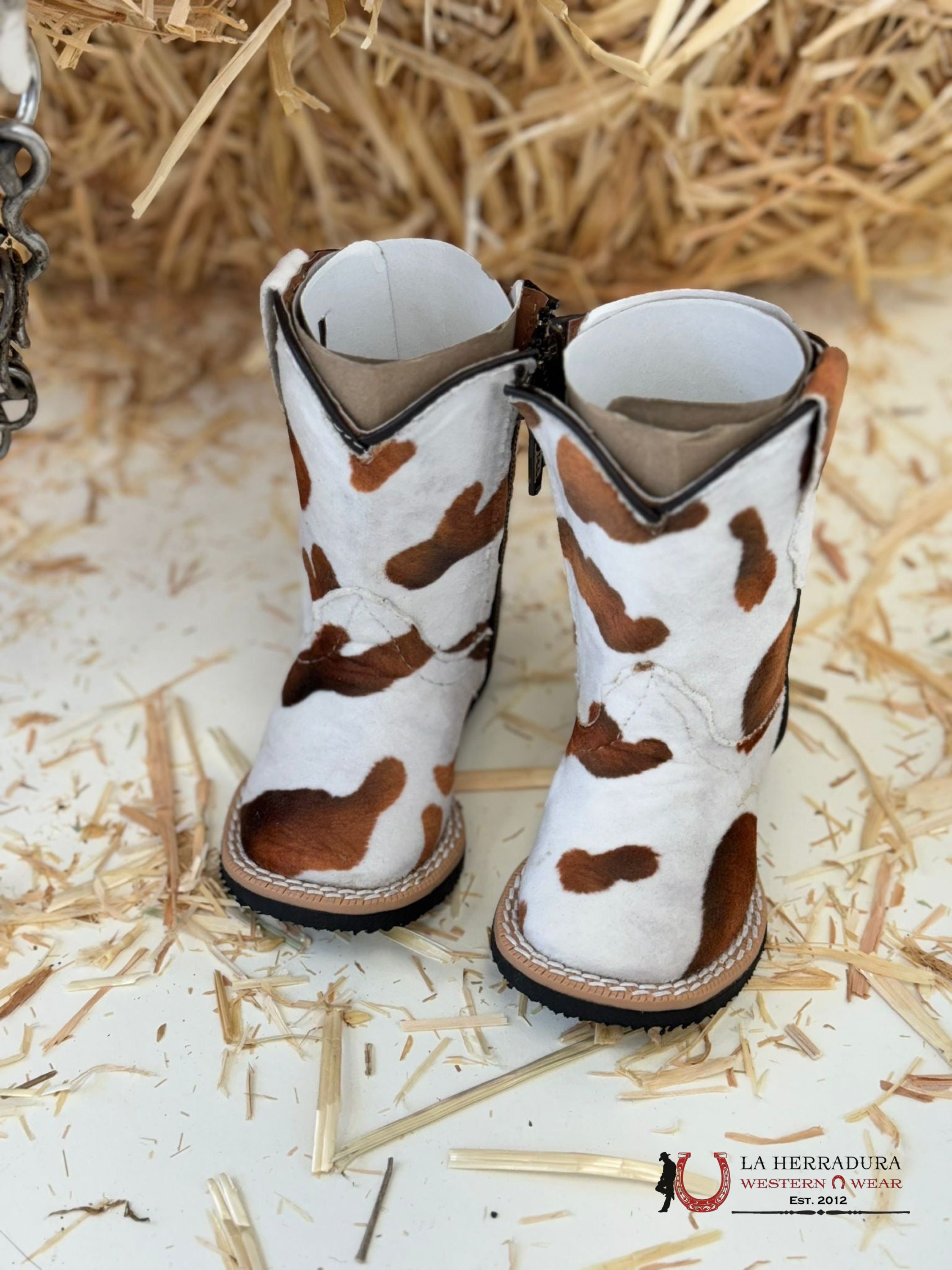 Tanner Mark Betsy Infant Cowhide Brown Faux Zipper Boot Niños