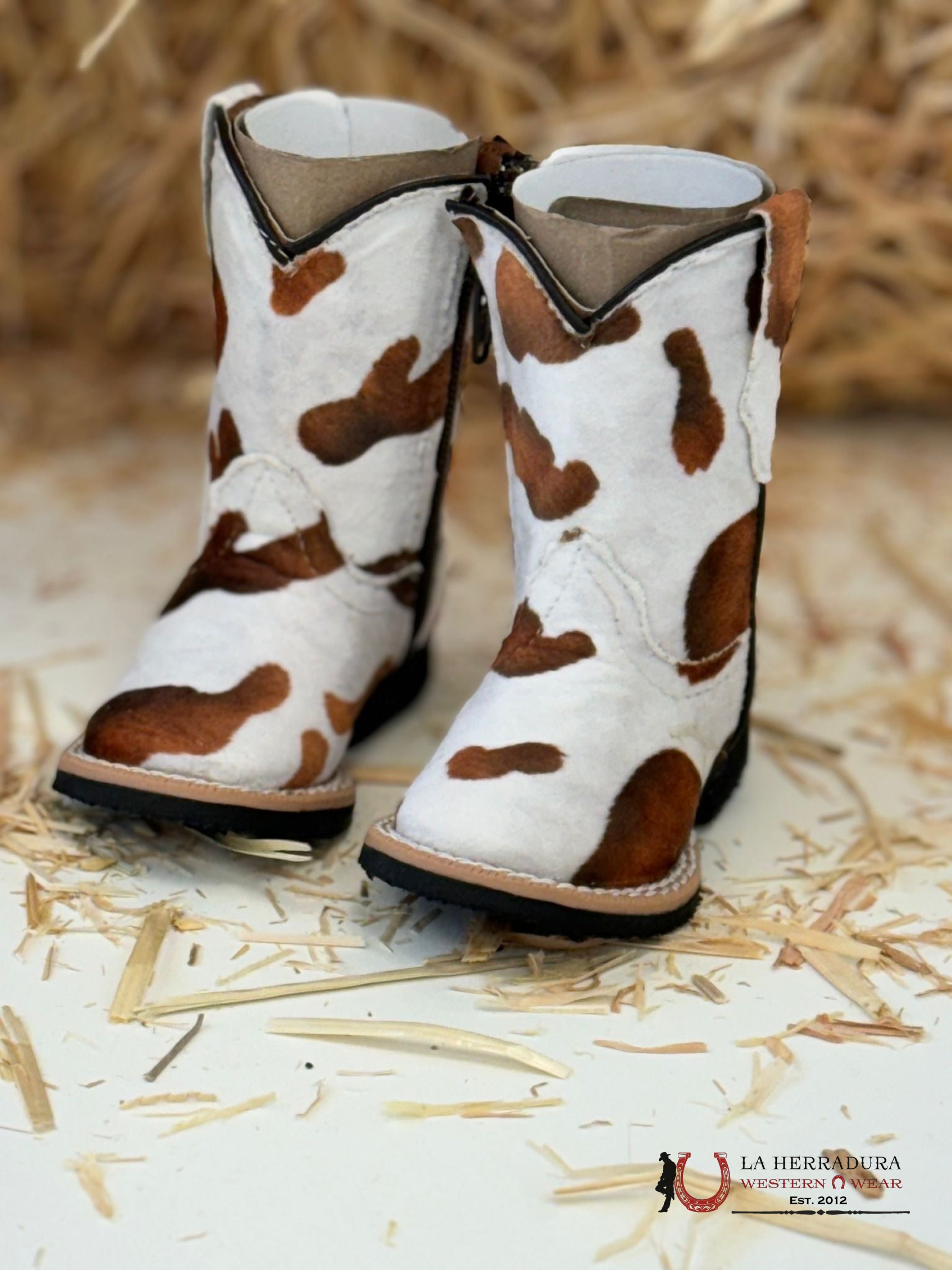 Tanner Mark Betsy Infant Cowhide Brown Faux Zipper Boot Niños