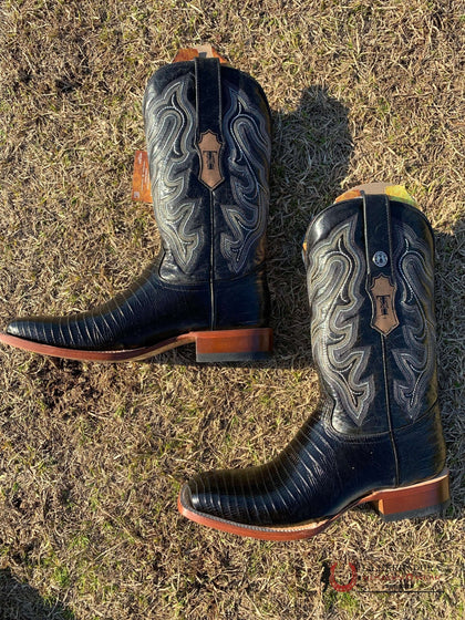 TANNER MARK BOOTS SQUARE TOE LIZARD SKIN