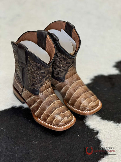 TANNER MARK KIDS ‘MATTHEW’ CAIMAN BELLY PRINT ANTIQUE SOLE -TMK200780 y TMY200780