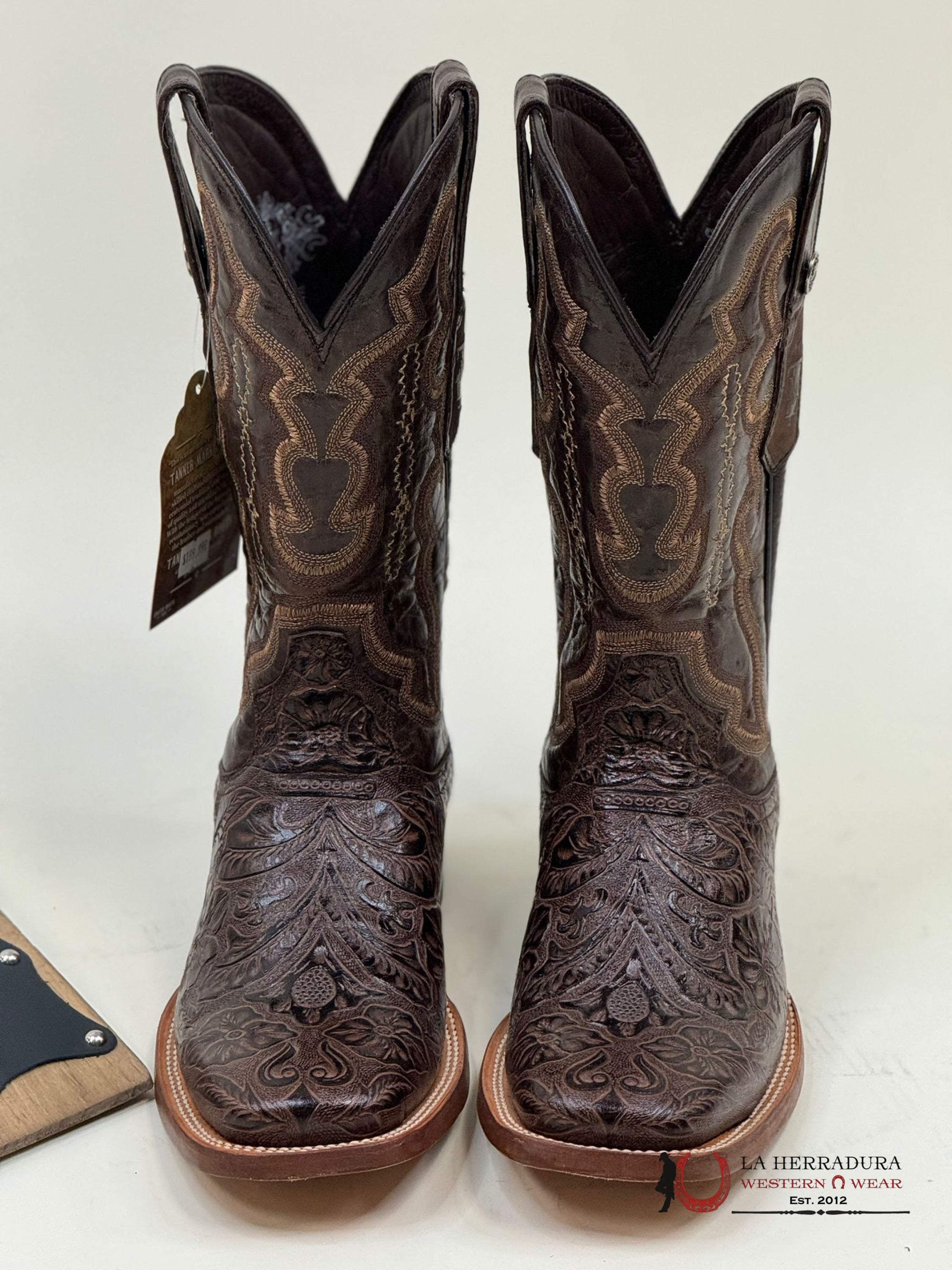 Tanner Mark Men Boot Hand Tooled Brown Botas Hombres