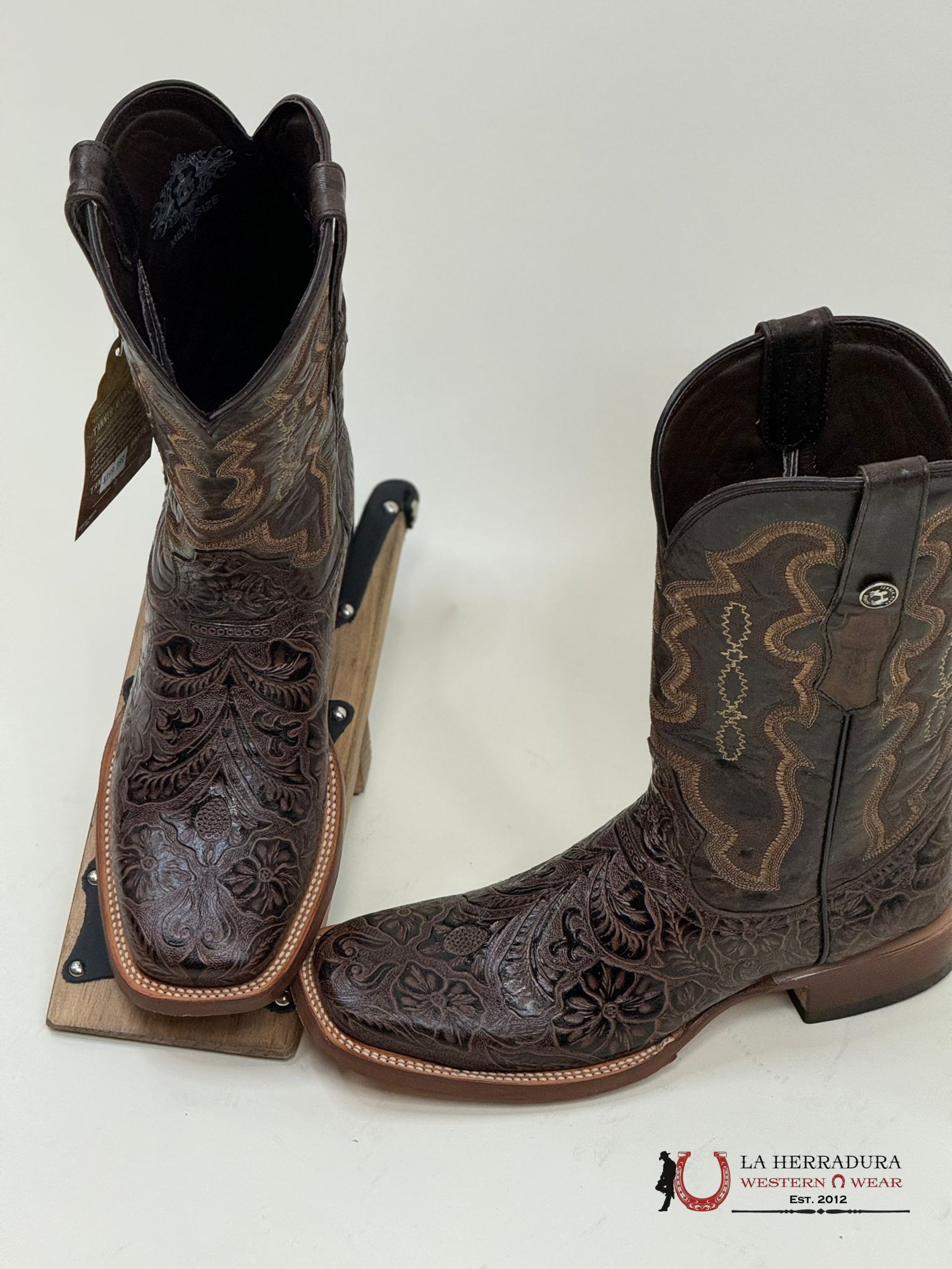Tanner Mark Men Boot Hand Tooled Brown Botas Hombres