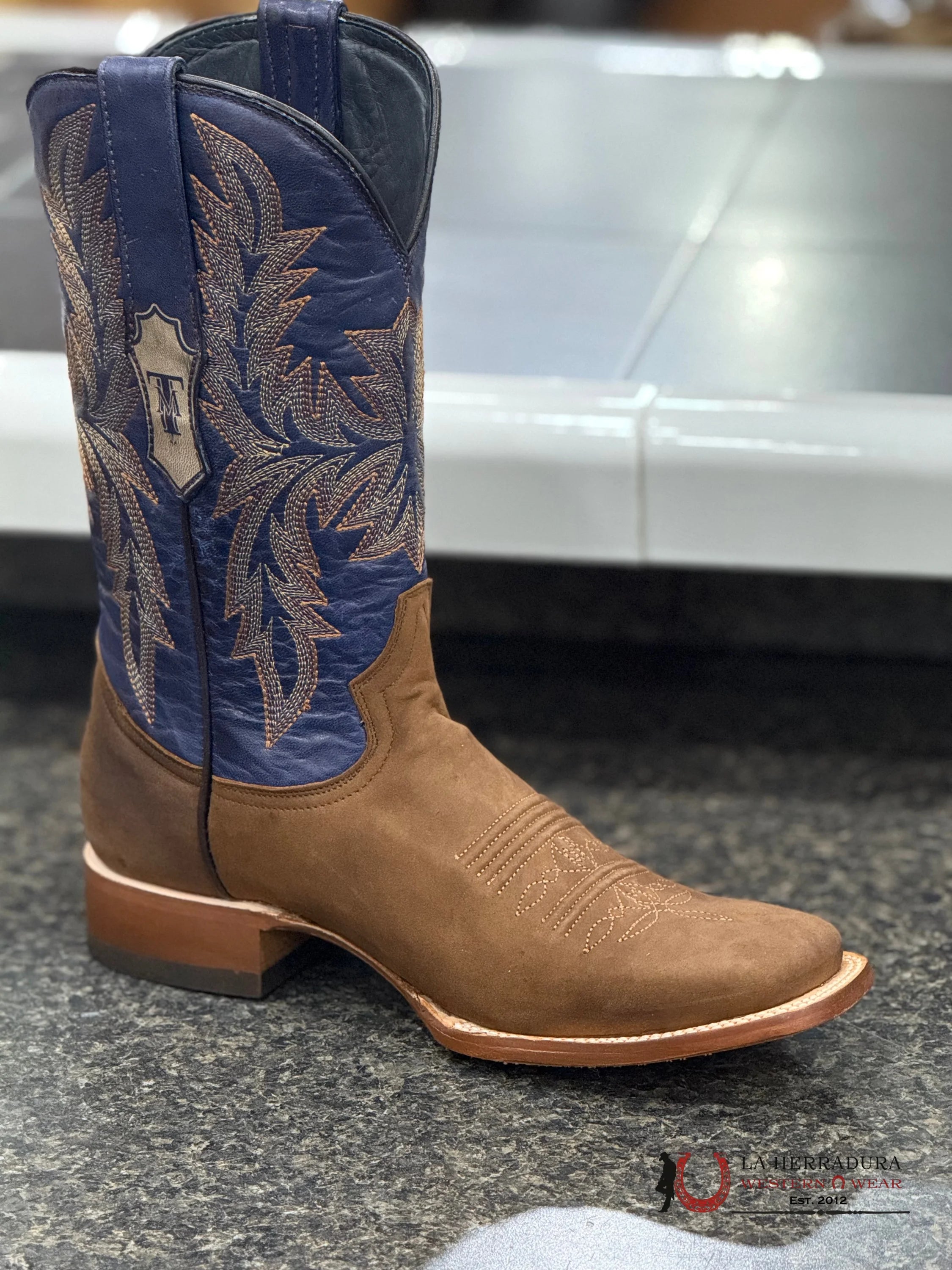 Tanner Mark Men’s (Crazy horse/ volcano blue top) Honey Brown TM205548 BOTAS HOMBRES