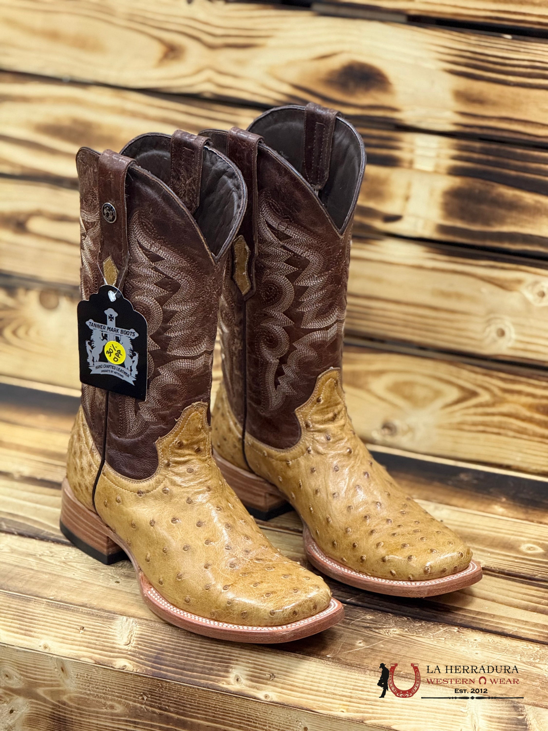 TANNER MARK MEN’S EXOTIC LEATHER OSTRICH BOOT BOTAS HOMBRES