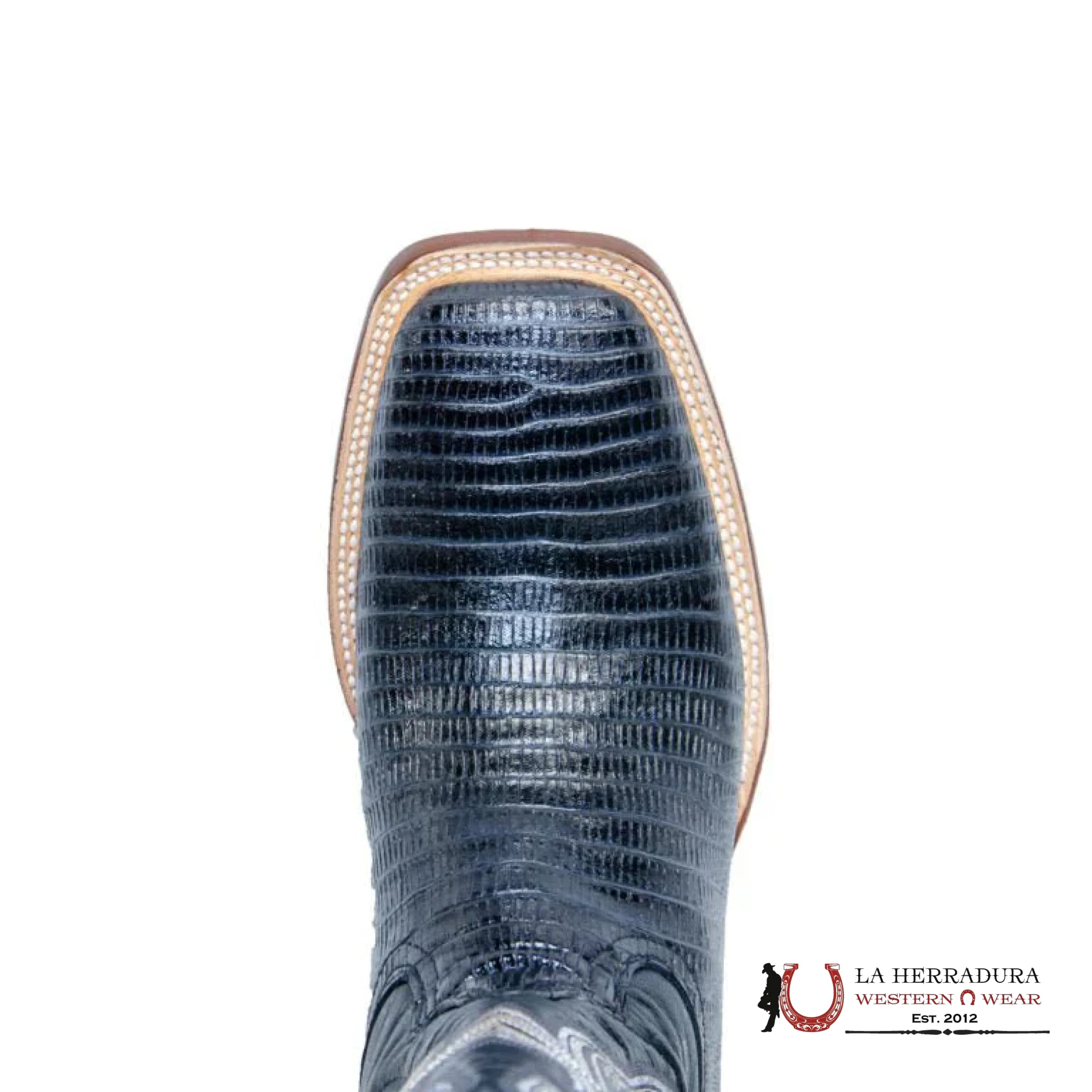 TANNER MARK MEN’S Lizard Black Print Western Boots BLACK FANGO TOP LEATHER SOLE- TM200968 BOTAS HOMBRES