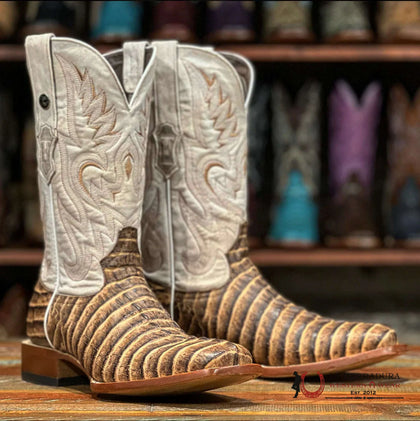 BOTAS TANNER MARK DE PUNTA CUADRADA CON COLA DE CAIMÁN ESTAMPADA PARA HOMBRE ORIX TM205572