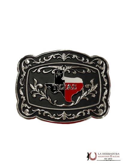 TEXAS FLAG BLACK DETAILS SQUARE BUCKLE