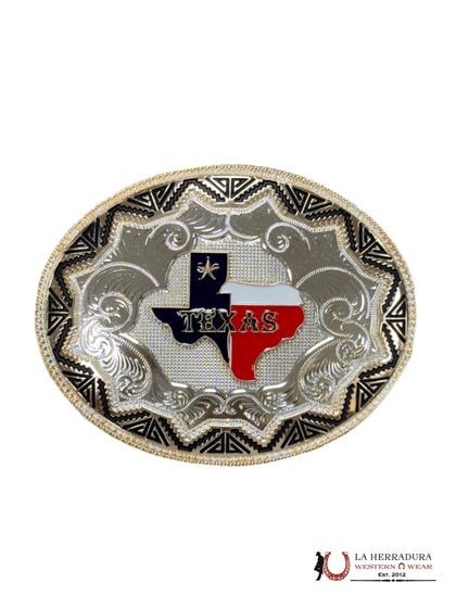 HEBILLA REDONDA BANDERA DE TEXAS