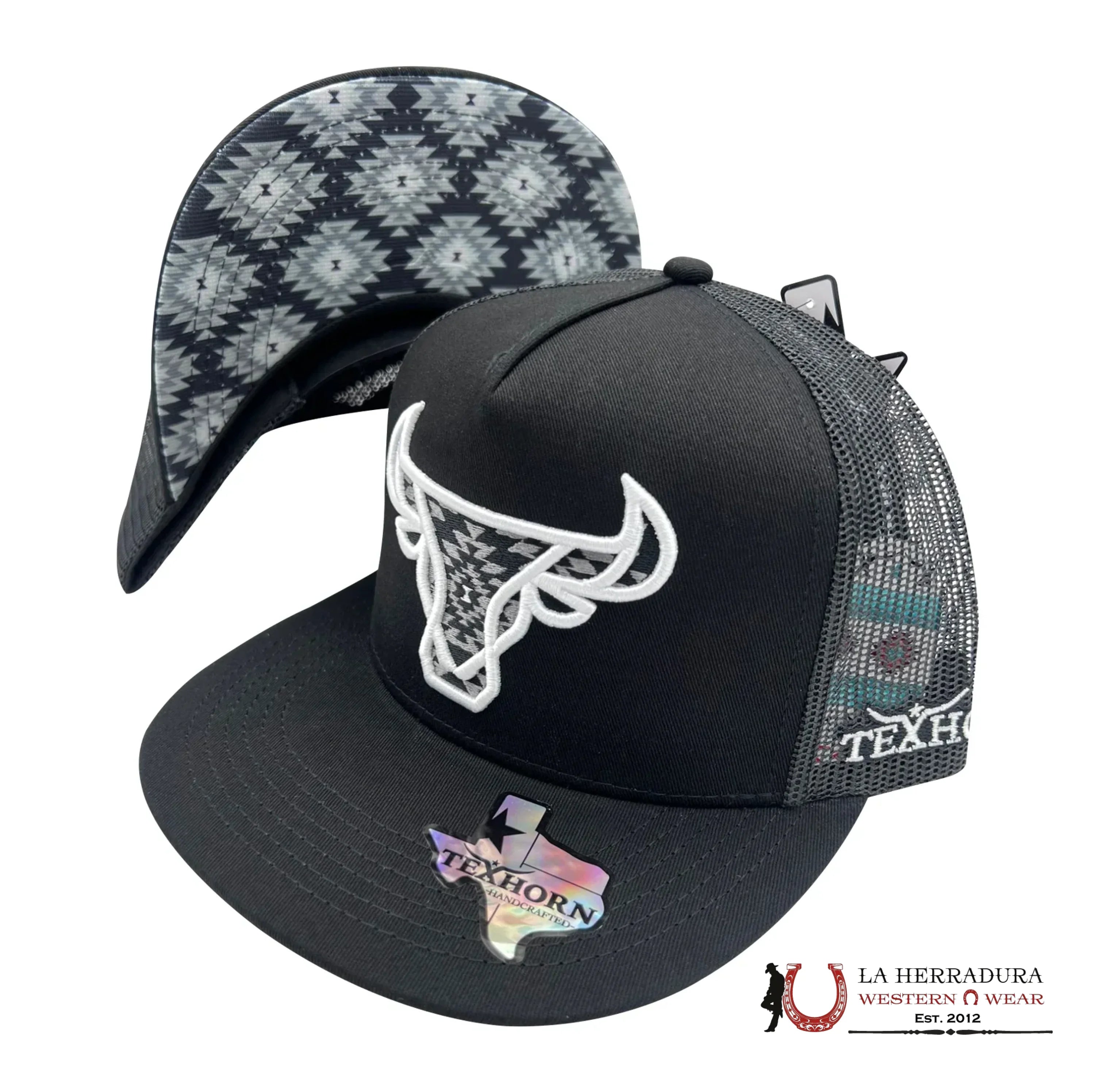 TEXAS HORN CAPS BLACK.1 KIDS