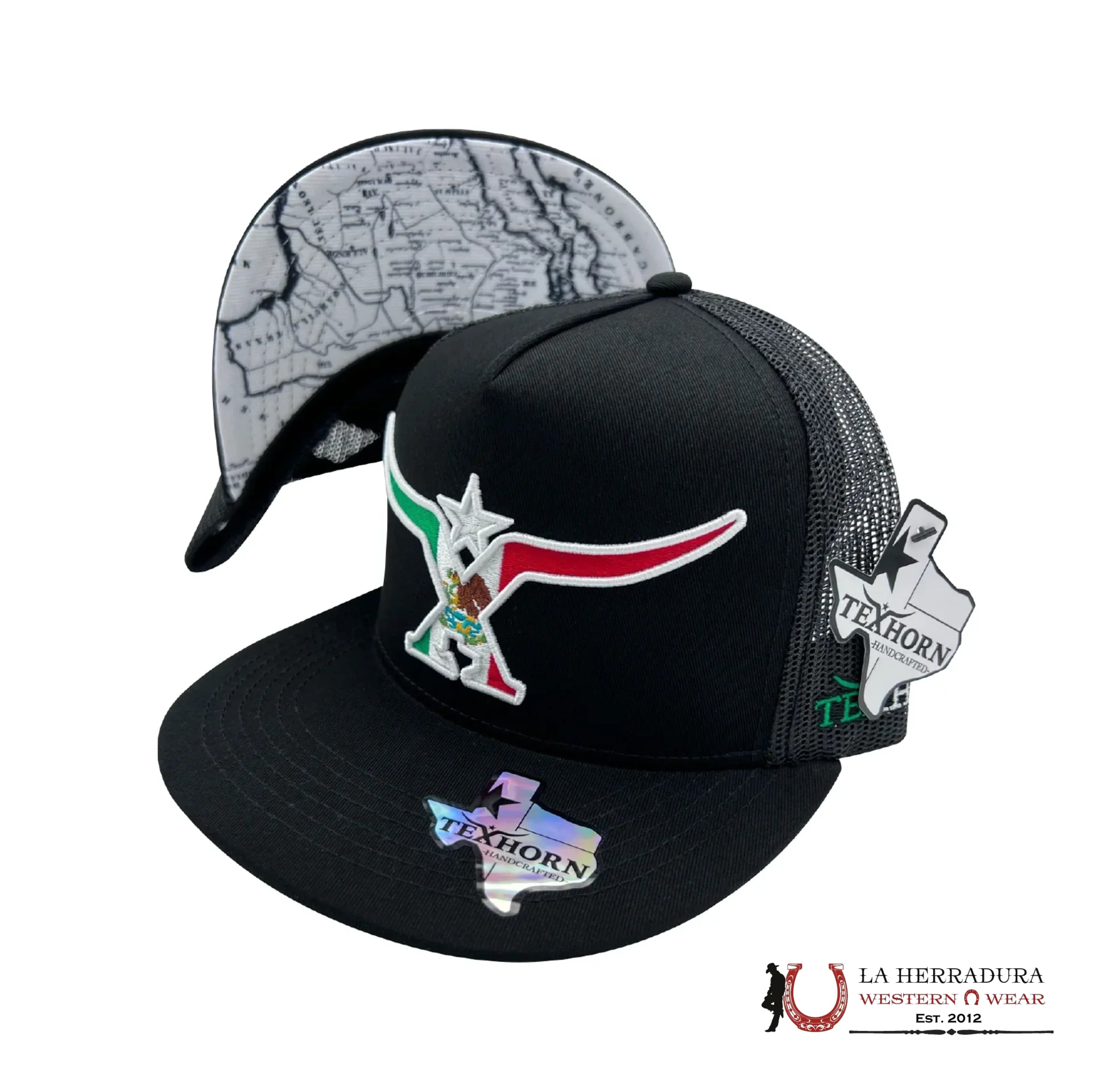 TEXAS HORN CAPS BLACK Style 12 WHITE