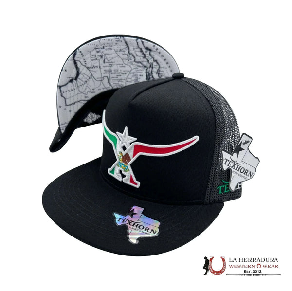 TEXAS HORN CAPS BLACK Style 12 WHITE