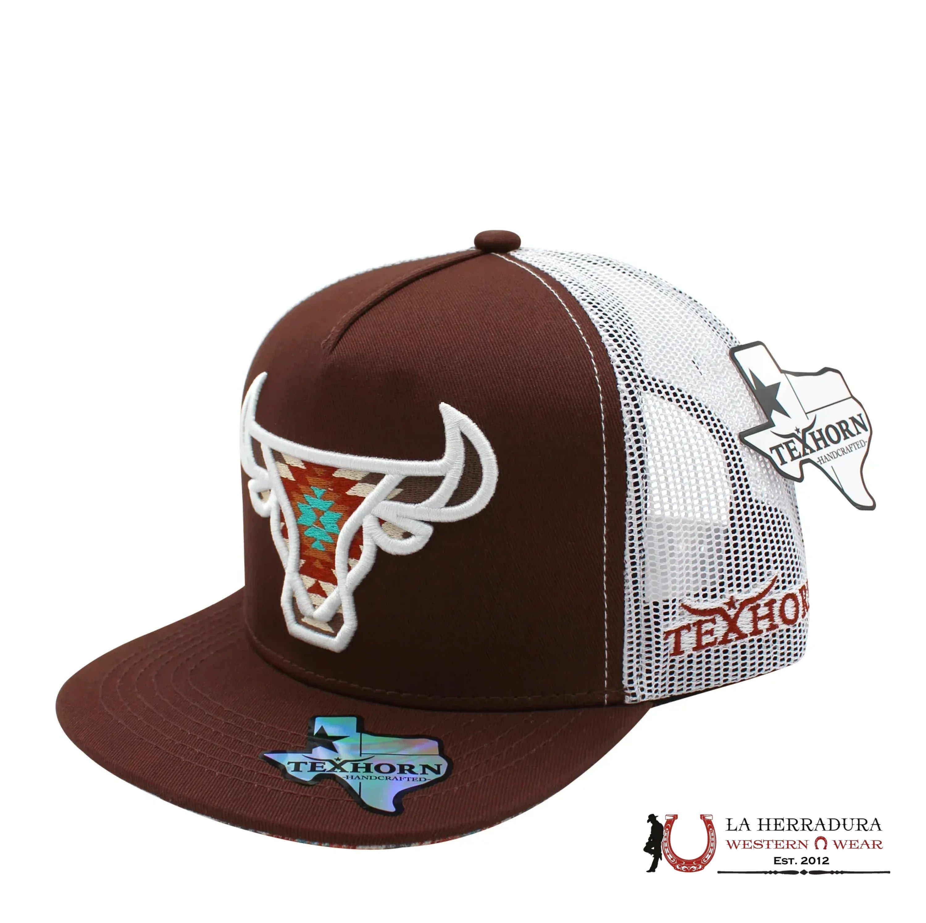 TEXAS HORN CAPS BROWN Style 11 TEAL