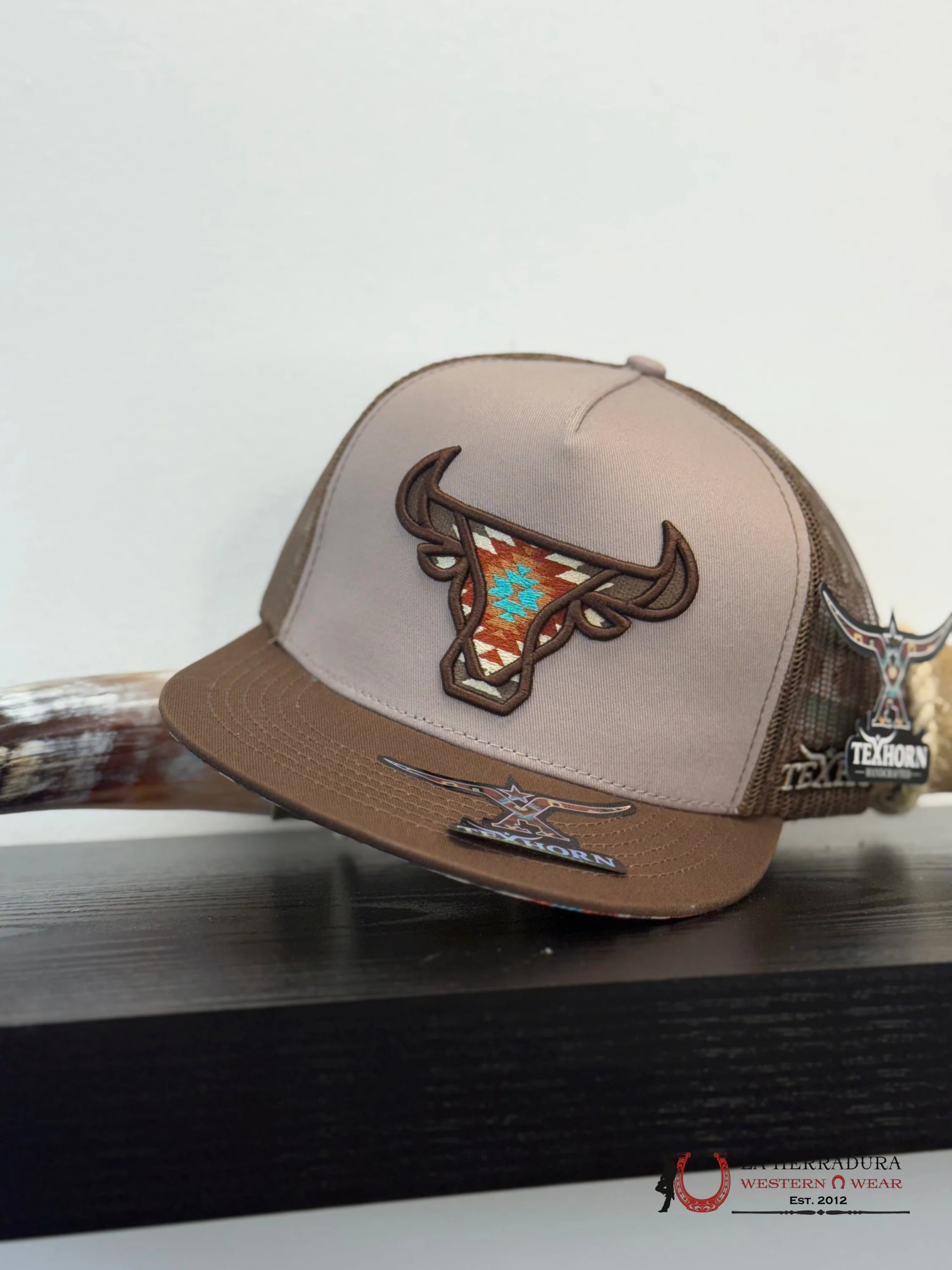 TEXAS HORN CAPS BROWN style 2