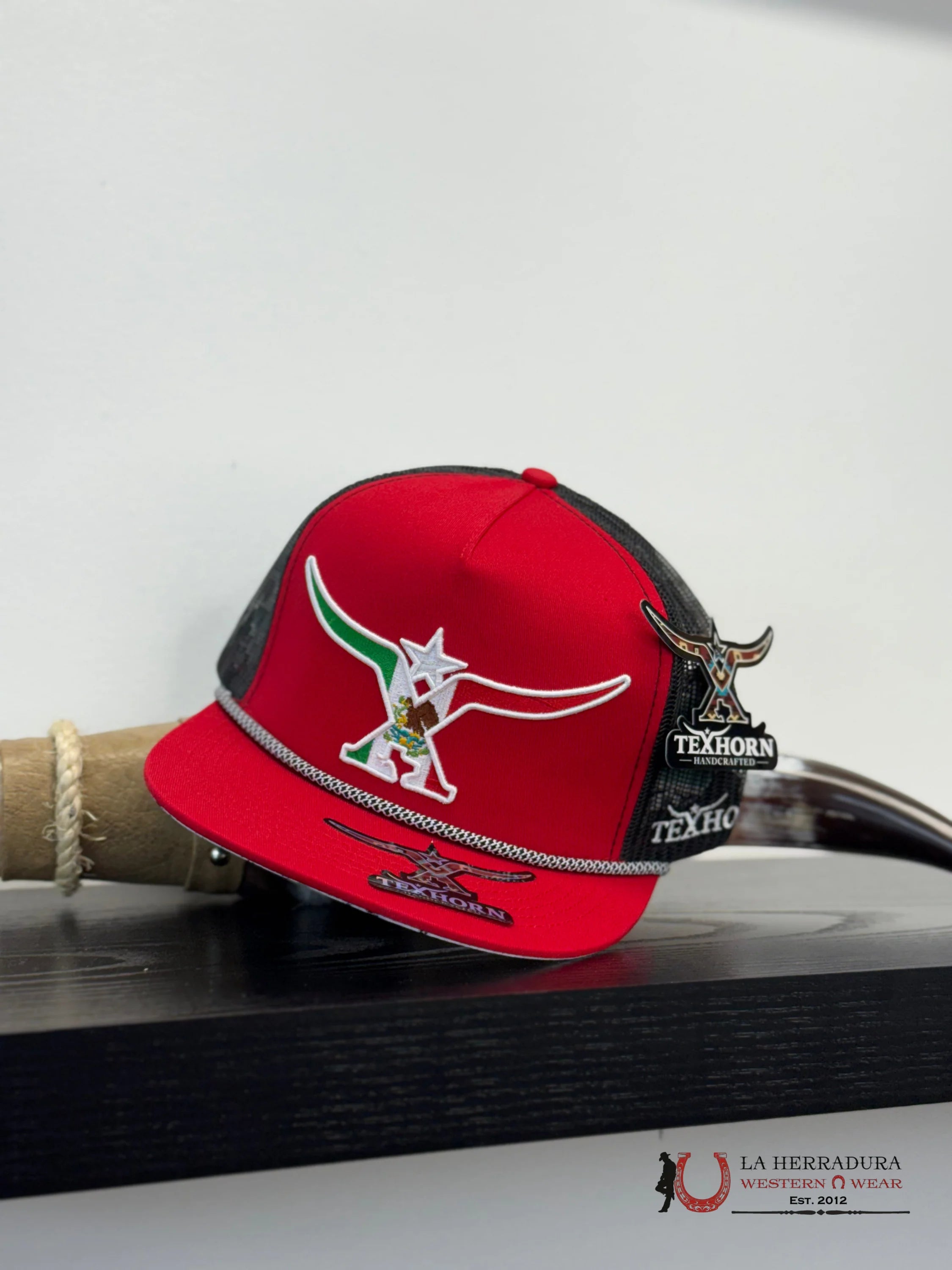 TEXAS HORN CAPS RED Style 13 MEXICO FLAG