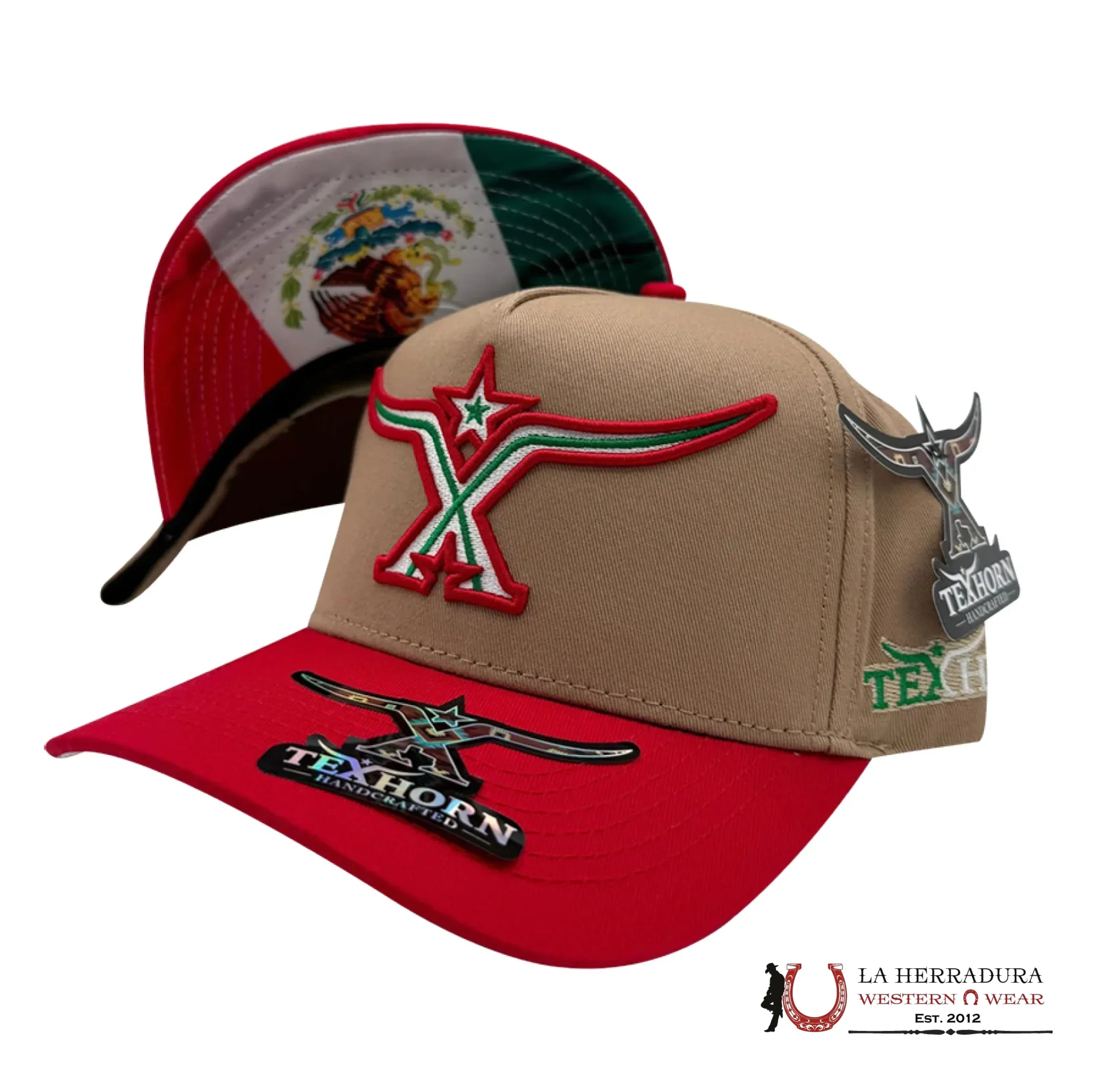TEXAS HORN CAPS TAN Style 10 GREEN