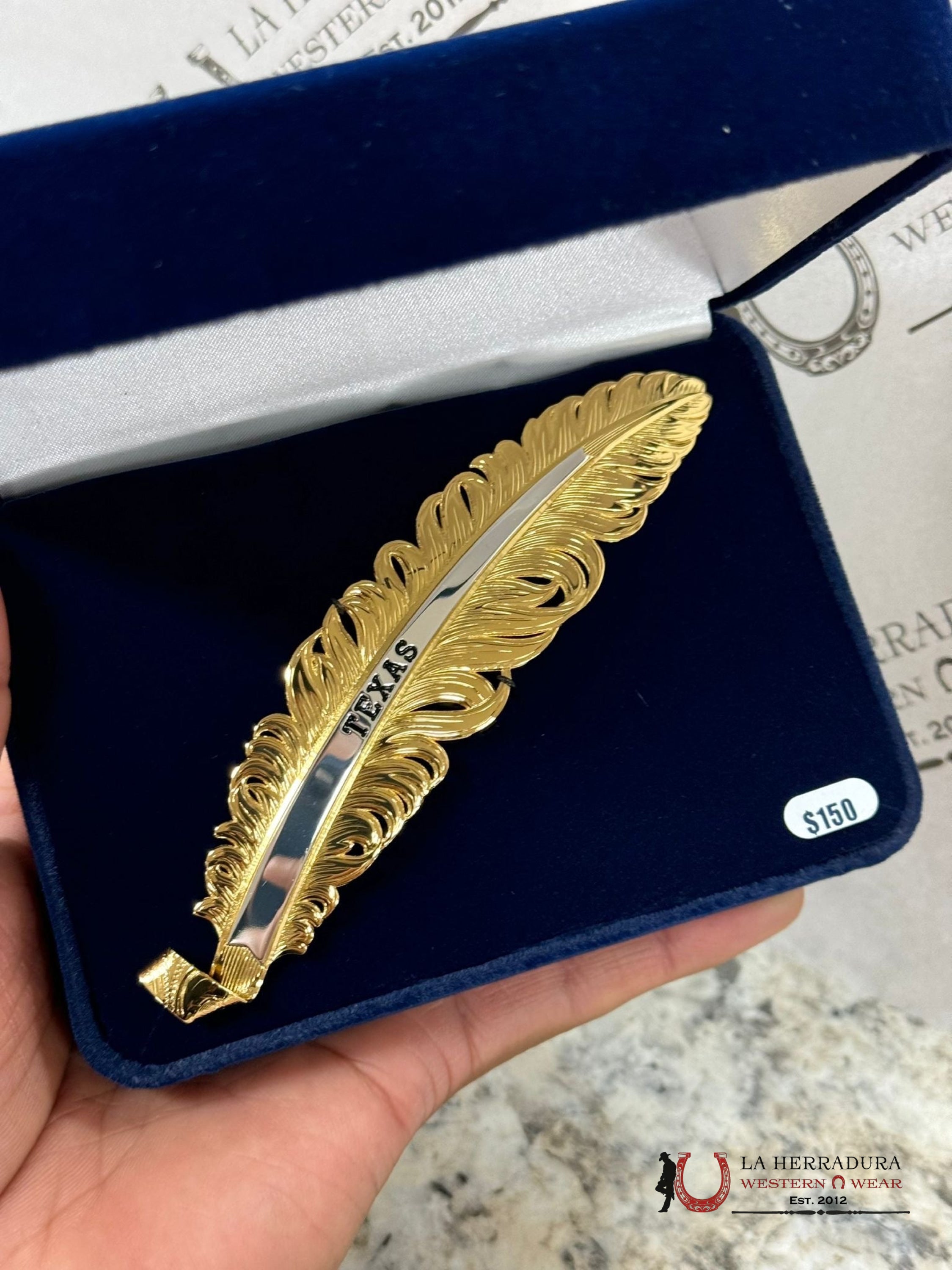 Montana Hat Feather Dorado Texas Accesorios