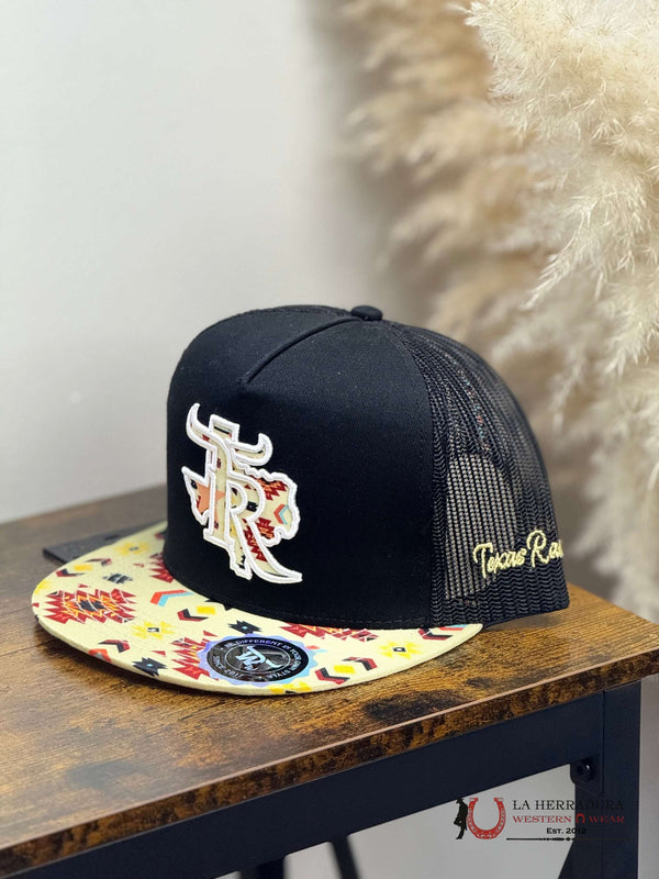 TEXAS RANCH BLACK Style 015 amarillo con blanco hat