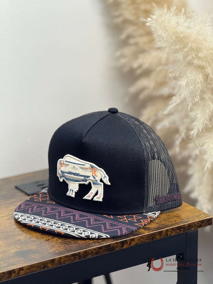 TEXAS RANCH BLACK Style 018 Bisonte gris hat