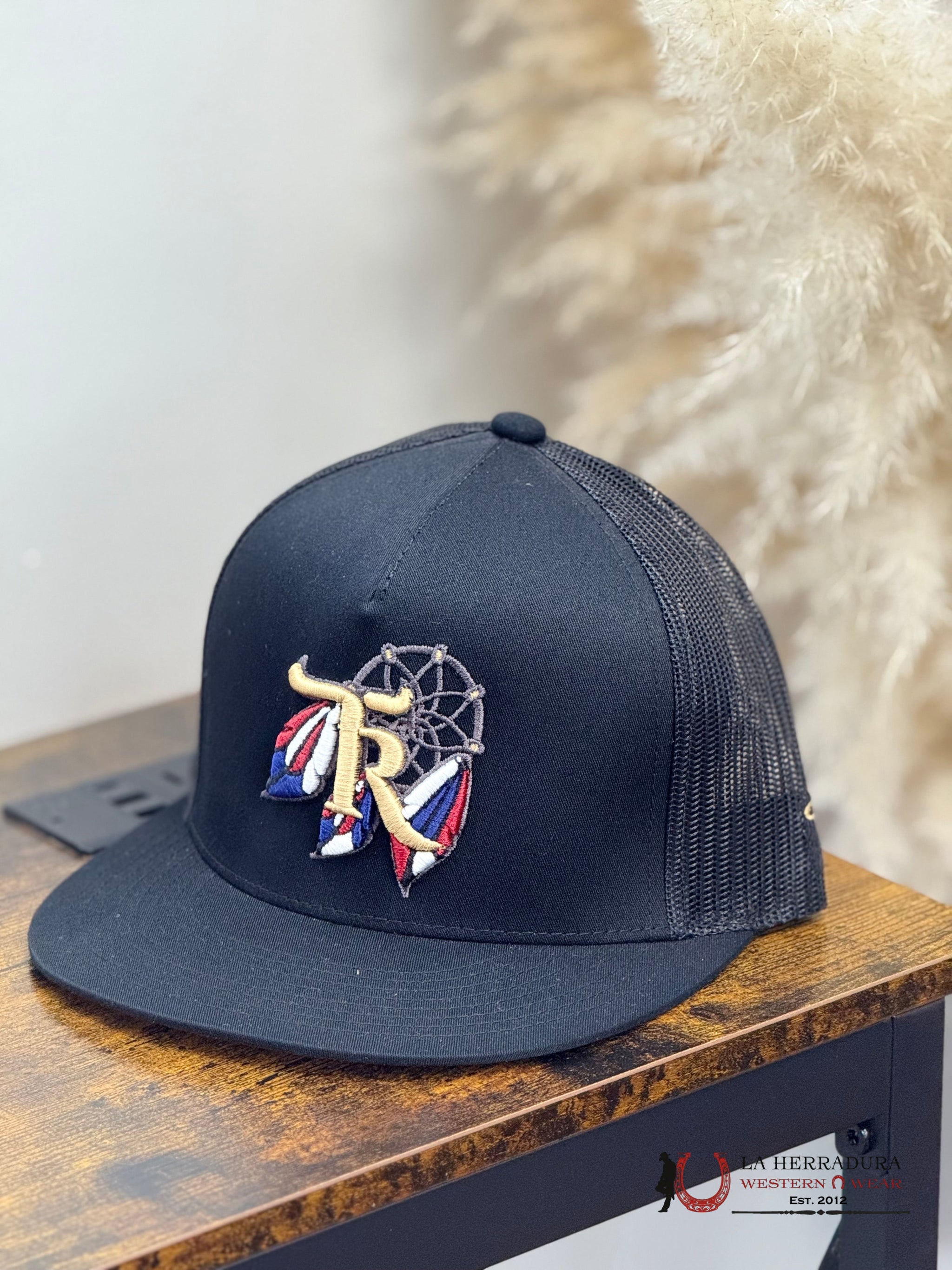 TEXAS RANCH BLACK Style 021 dorado con azul hat