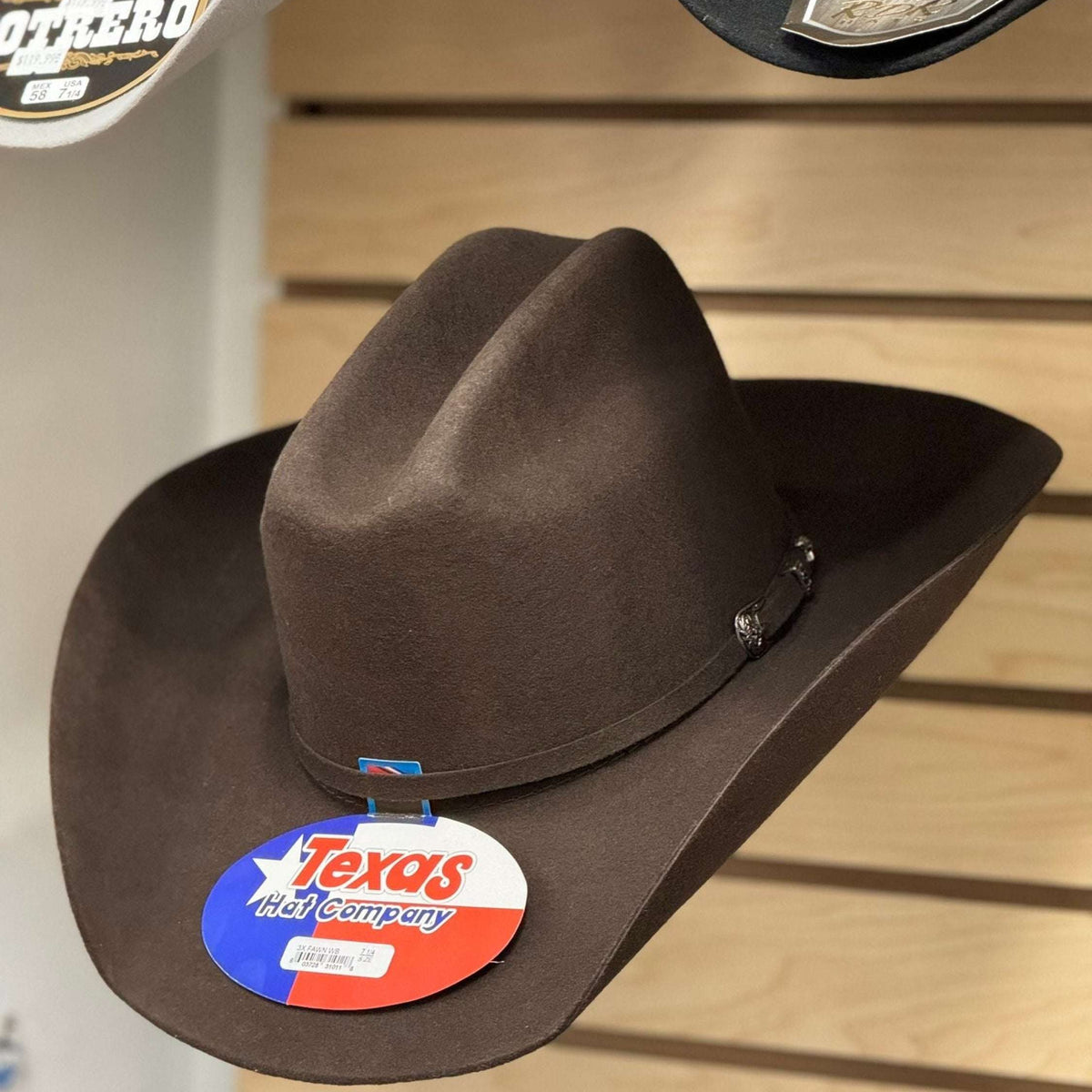 Hat Texas Rhinestone Trim Felt Ranch Hat - Camel (H045) Stetson Marshall 4X Ranch Tan Fur Felt Western Hat – Nigro main image 4