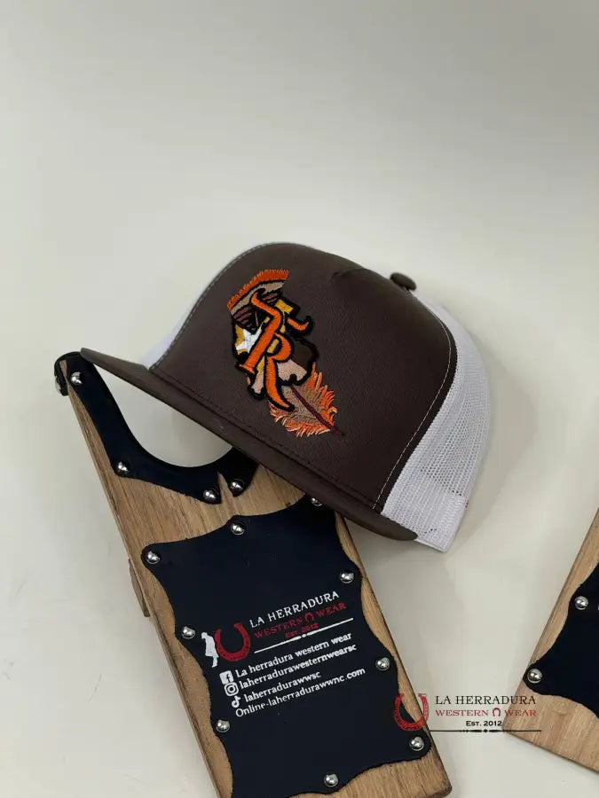 Texas Ranch Orange Feather Brown Cap Caps Mens Gorras Hombres