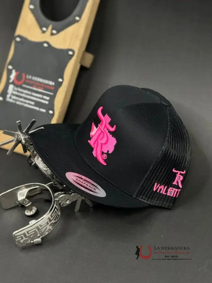 Texas Ranch Valentines Hot Pink Black Cap Caps Mens Gorras Hombres