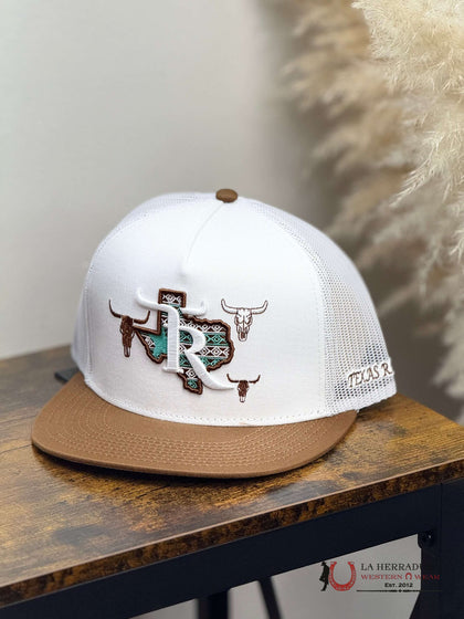 TEXAS RANCH white Style 022 blanco con azul hat