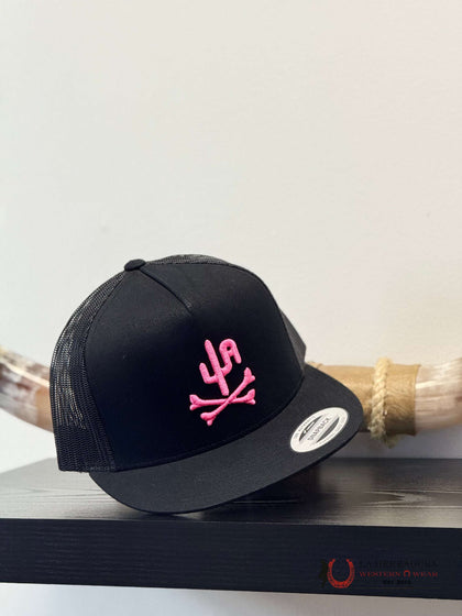 TEXAS RANCH WHITE Style 033 black con rosa HAT