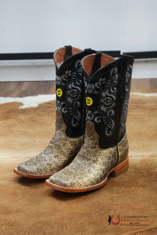 THE STAGE COACH BOOT CO./DILIGENCIA EXOTIC GROUND PYTHON PUNTA CUADRADA