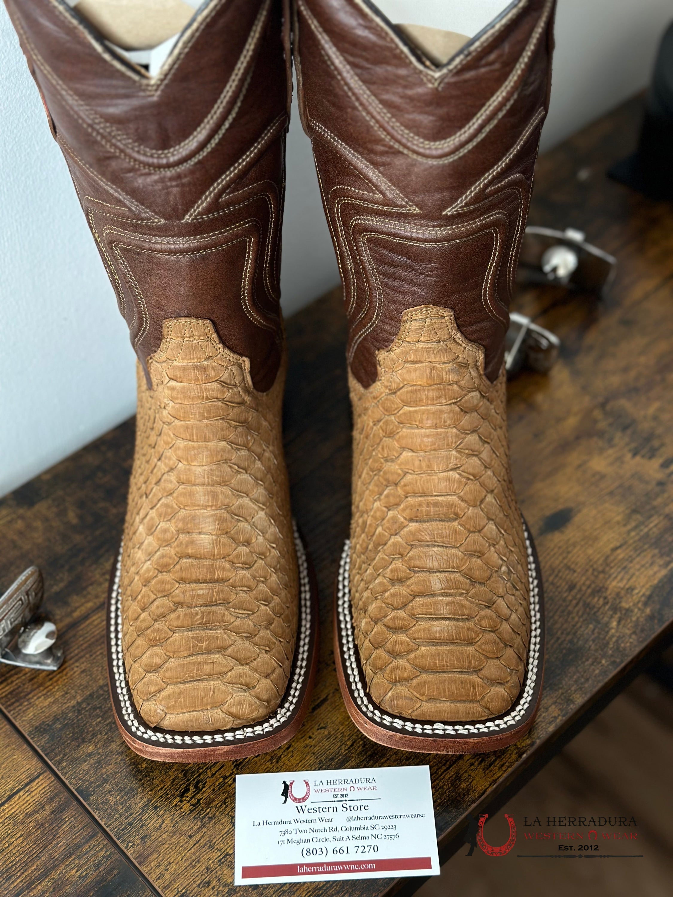 The Stage Coach Boot Company Python Miel Mstte Tucson Natural Botas Hombres