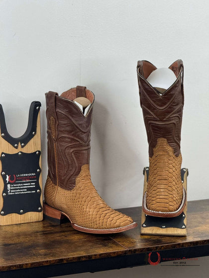 MEN THE STAGE COACH HONEY EXOTIC PYTHON TUCSON SQ. TOE