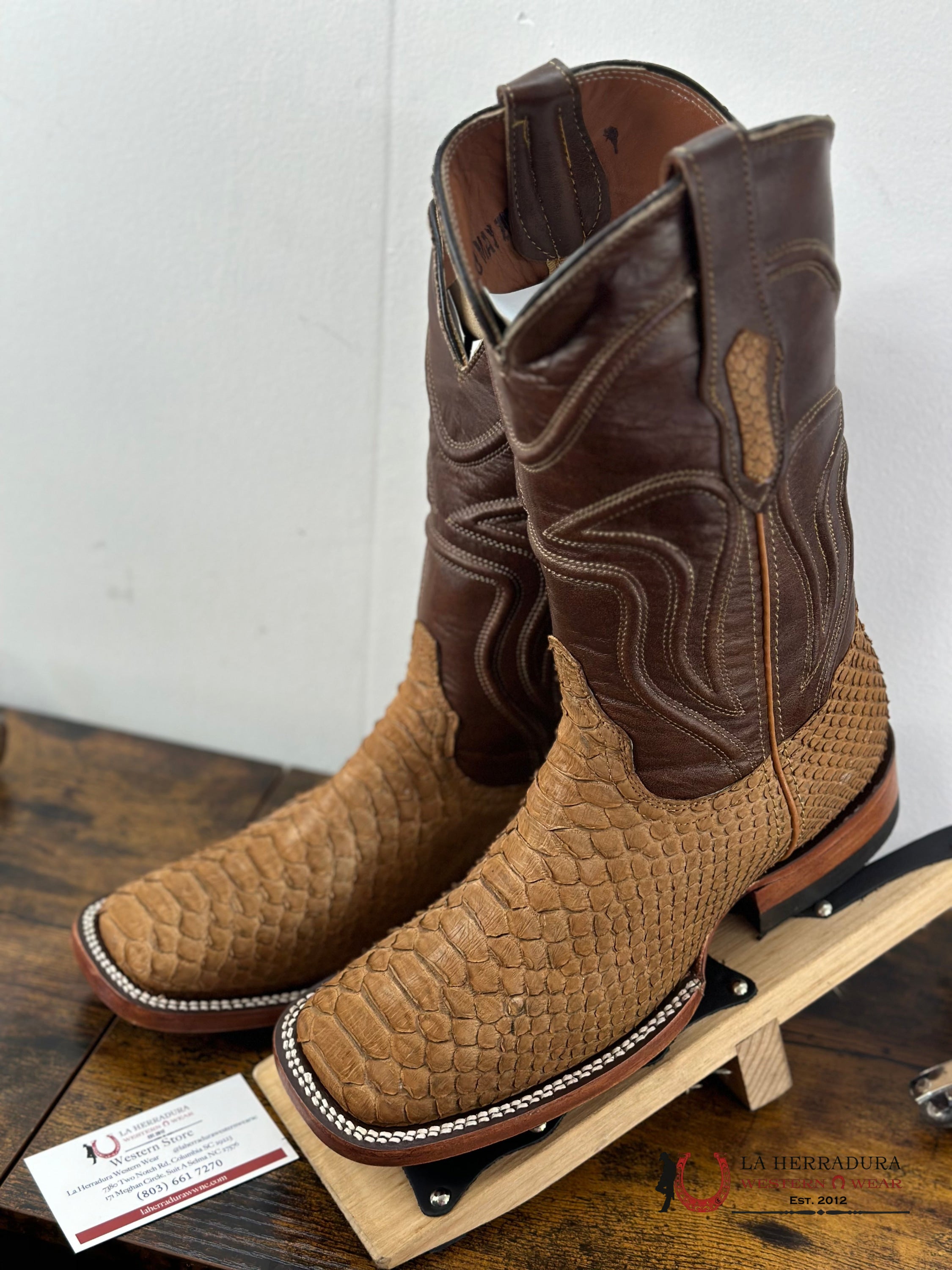 The Stage Coach Boot Company Python Miel Mstte Tucson Natural Botas Hombres