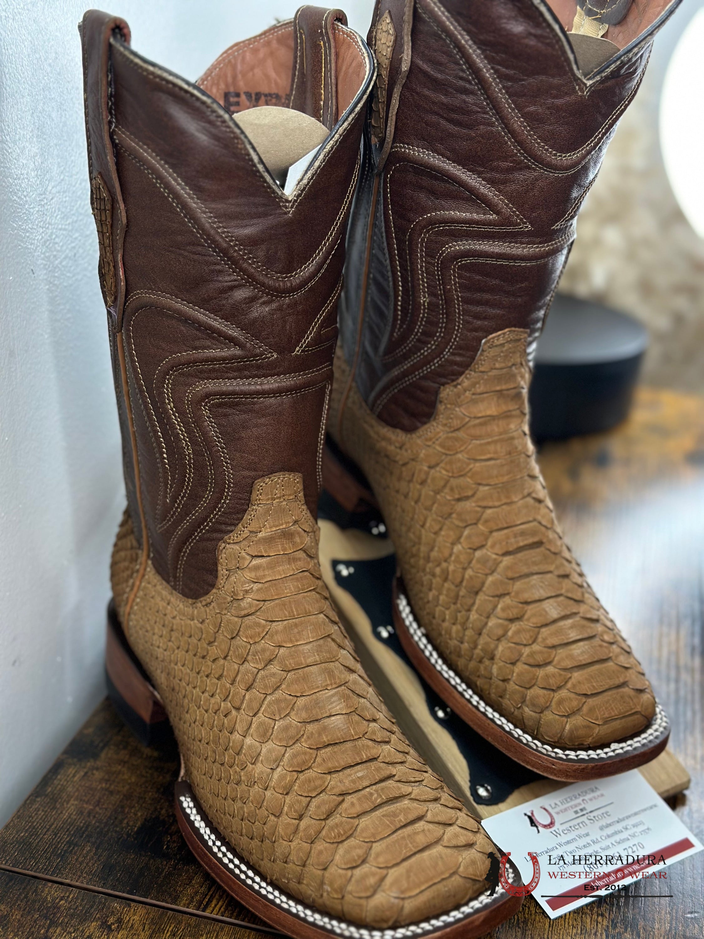 The Stage Coach Boot Company Python Miel Mstte Tucson Natural Botas Hombres