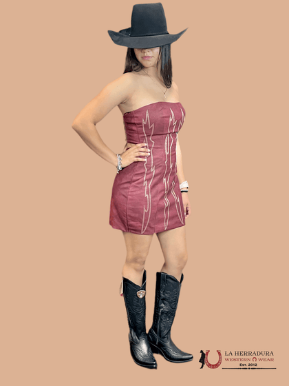 TICTOC BURGUNDY MINI DRESS