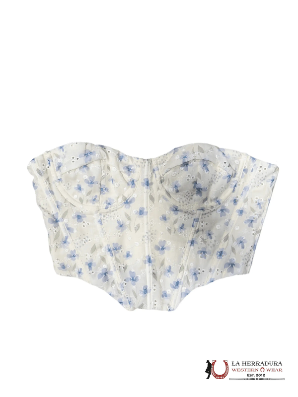 TICTOC TOP BEIS CON FLOR AZUL TC30139